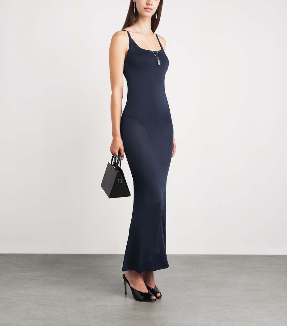 Jacquemus Womens Nodo Midi Dress Dark Navy Image 2