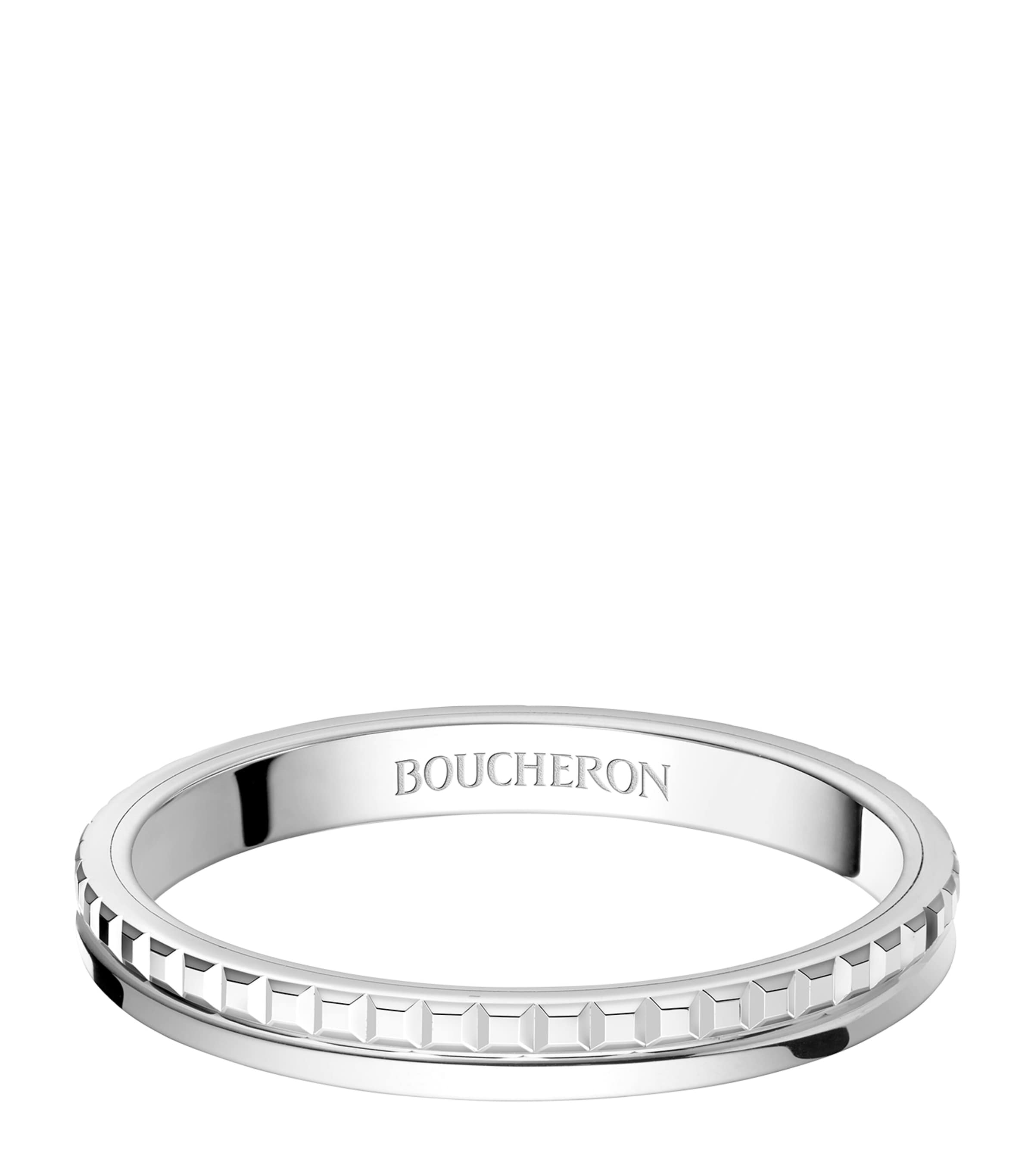 Boucheron Small Platinum Quatre Radiant Edition Wedding Band | Fine Jewellery | Fine Rings | Wedding Bands | Designers | Boucheron