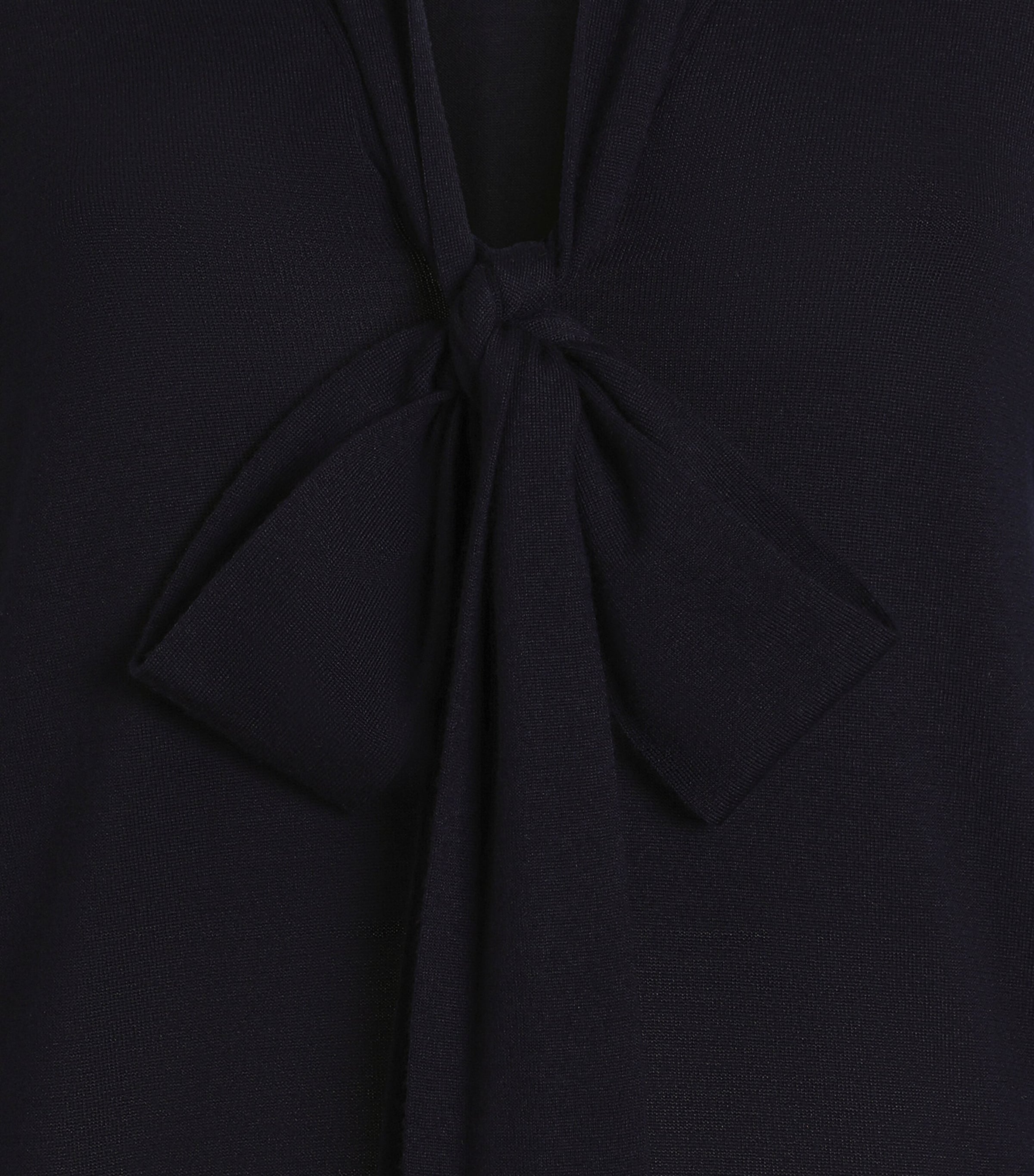 Dolce&Gabbana Womens Virgin Wool Pussybow Sweater Very Dark Blue Image 3