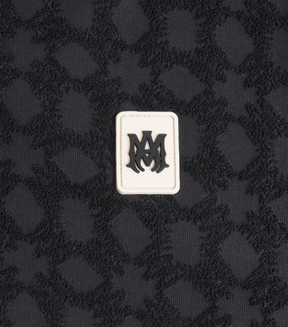 AMIRI Mens MA Quad Zip-Up Polo Shirt Black Image 6