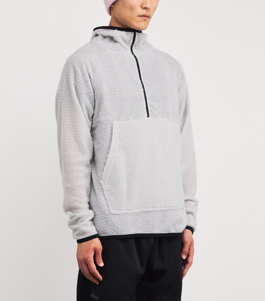 Fleece Quarter-Zip Stowaway Hoodie LIGHT GREY Image 3