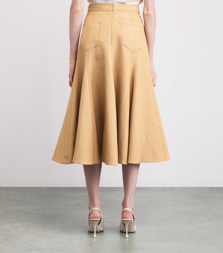 Pleated Blisse Midi Skirt TAN Image 4
