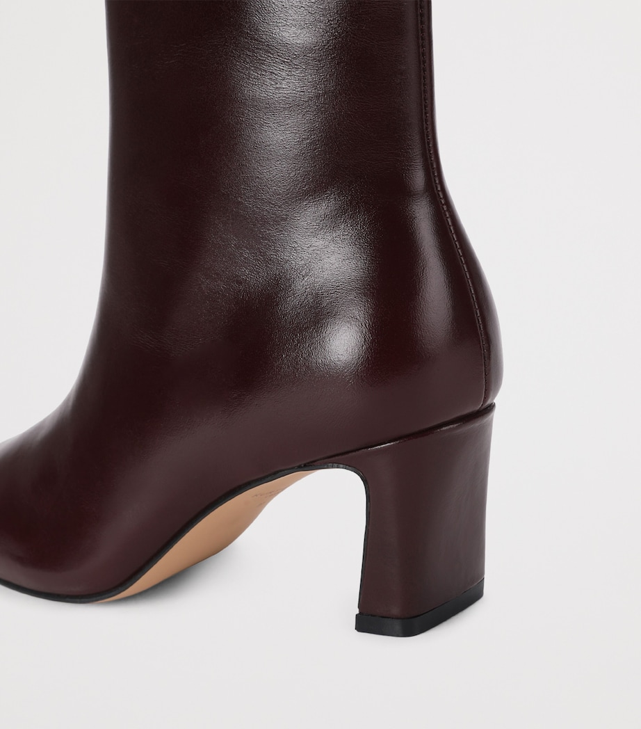 Kurt Geiger London Leather Billy Ankle Boots Wine Image 4