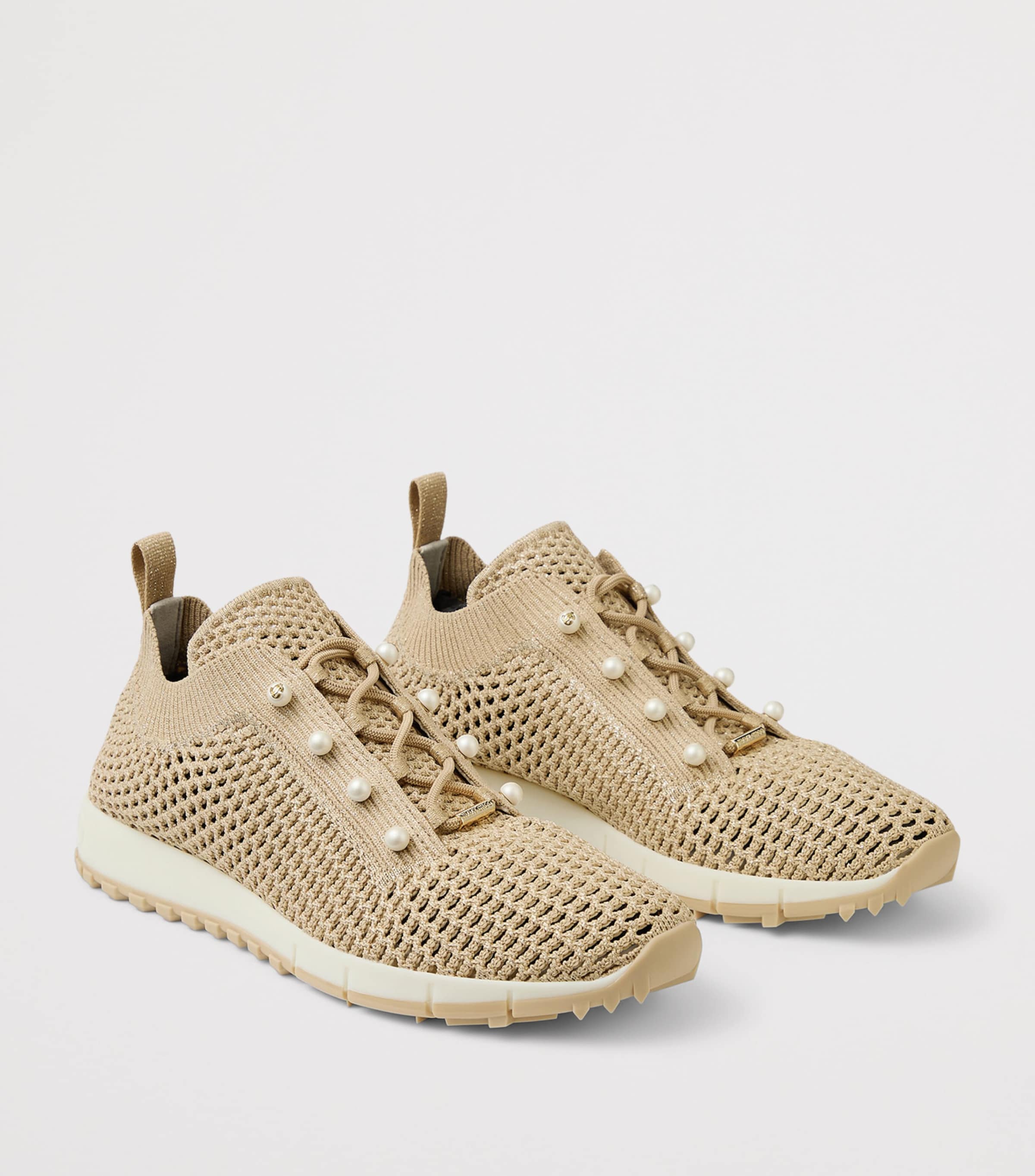 Jimmy Choo Embellished Veles Sneakers V Light Soft Gold Mi Image 3