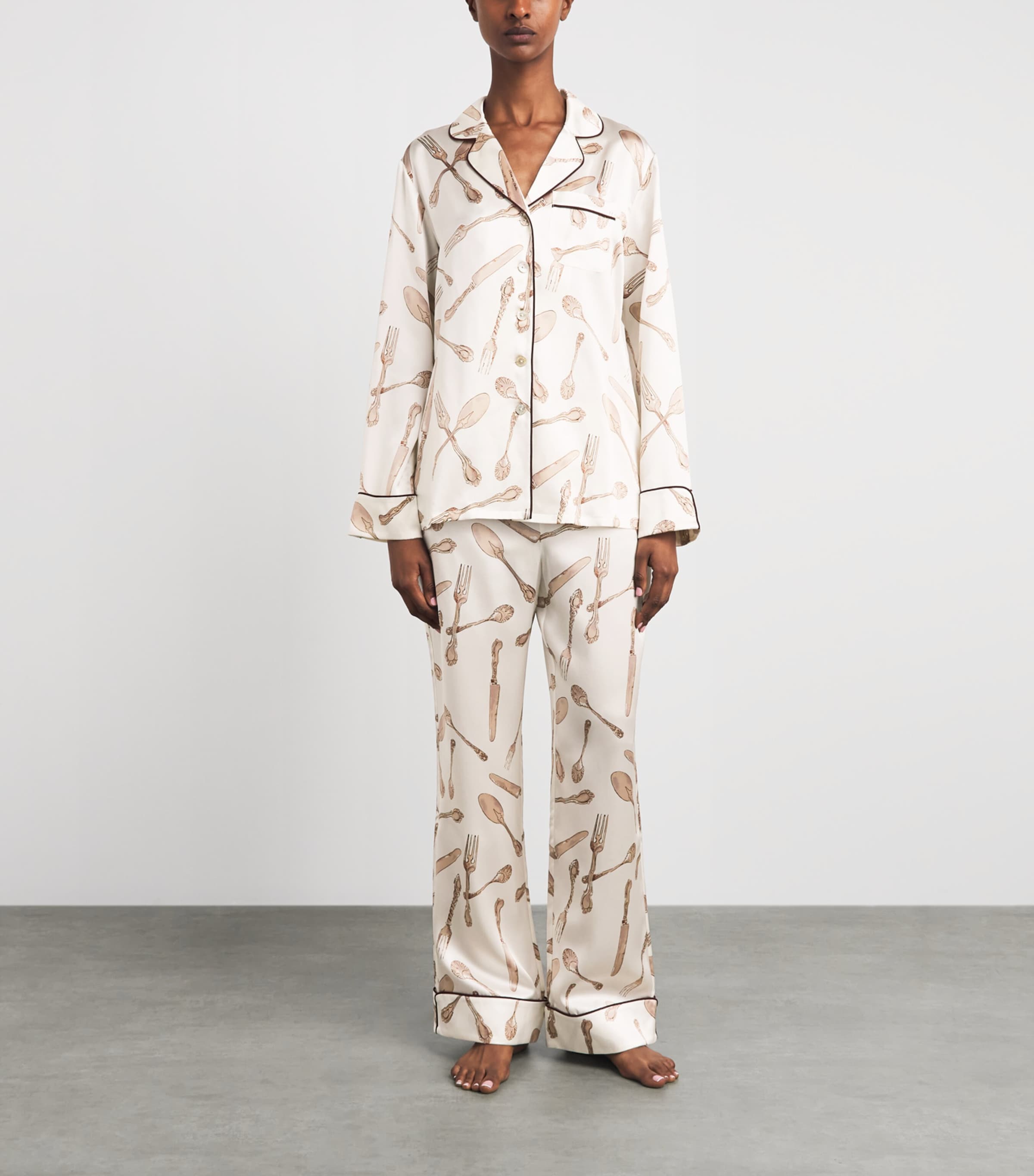 Olivia von Halle Womens Silk Silverware Lila Sevilla Pyjama Set Sevilla Image 2