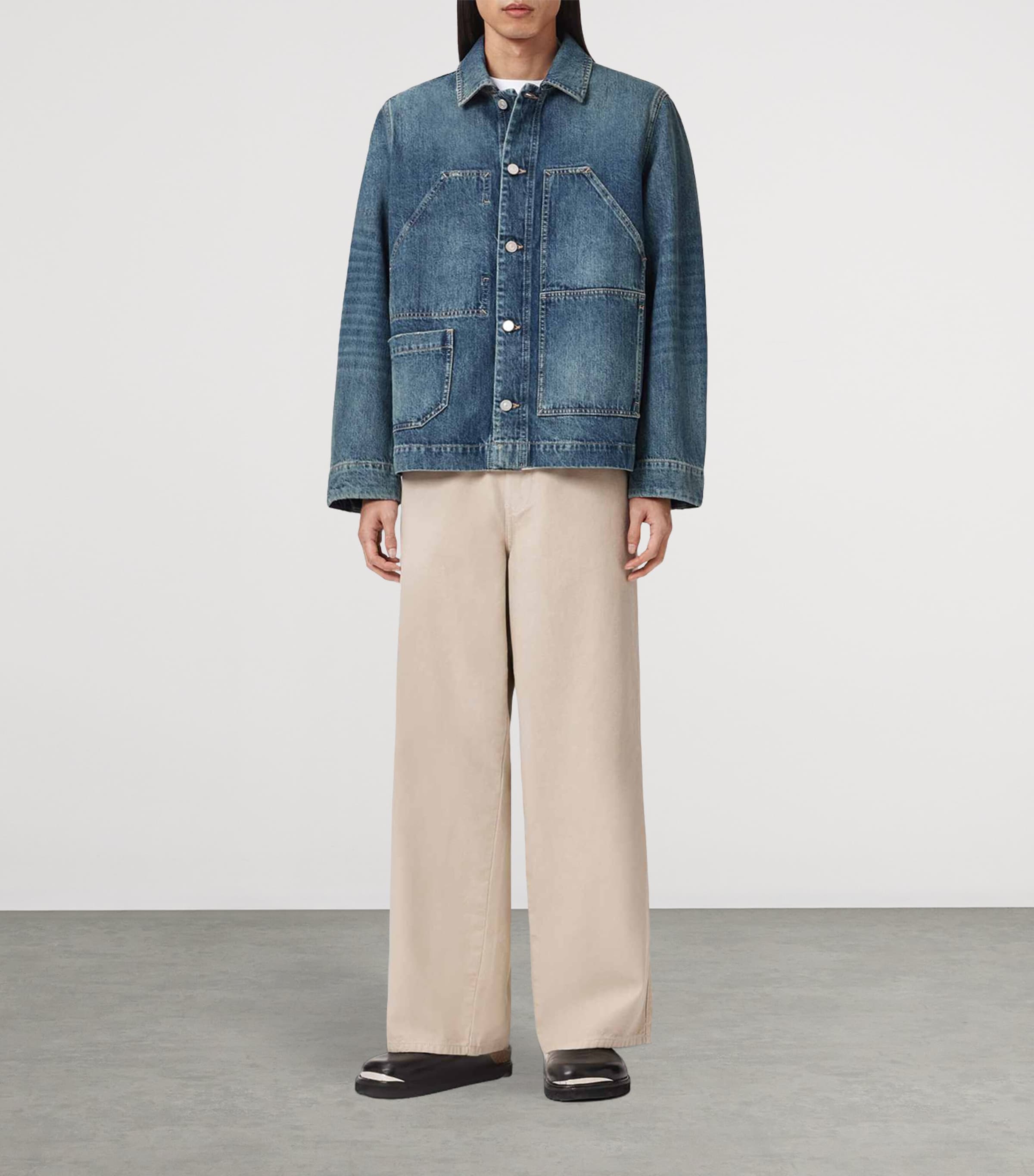 AllSaints Mens Mukesh Denim Jacket Mid Indigo Image 2