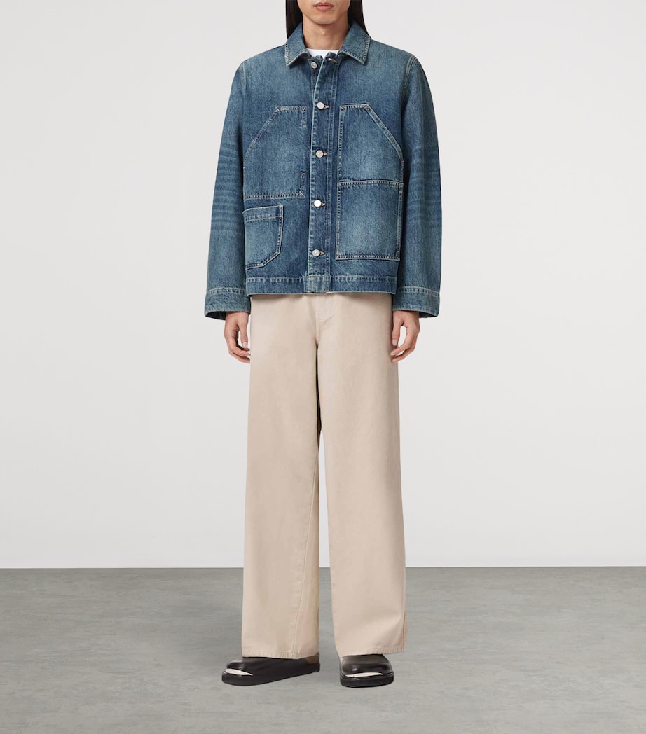 AllSaints Mens Mukesh Denim Jacket Mid Indigo Image 2