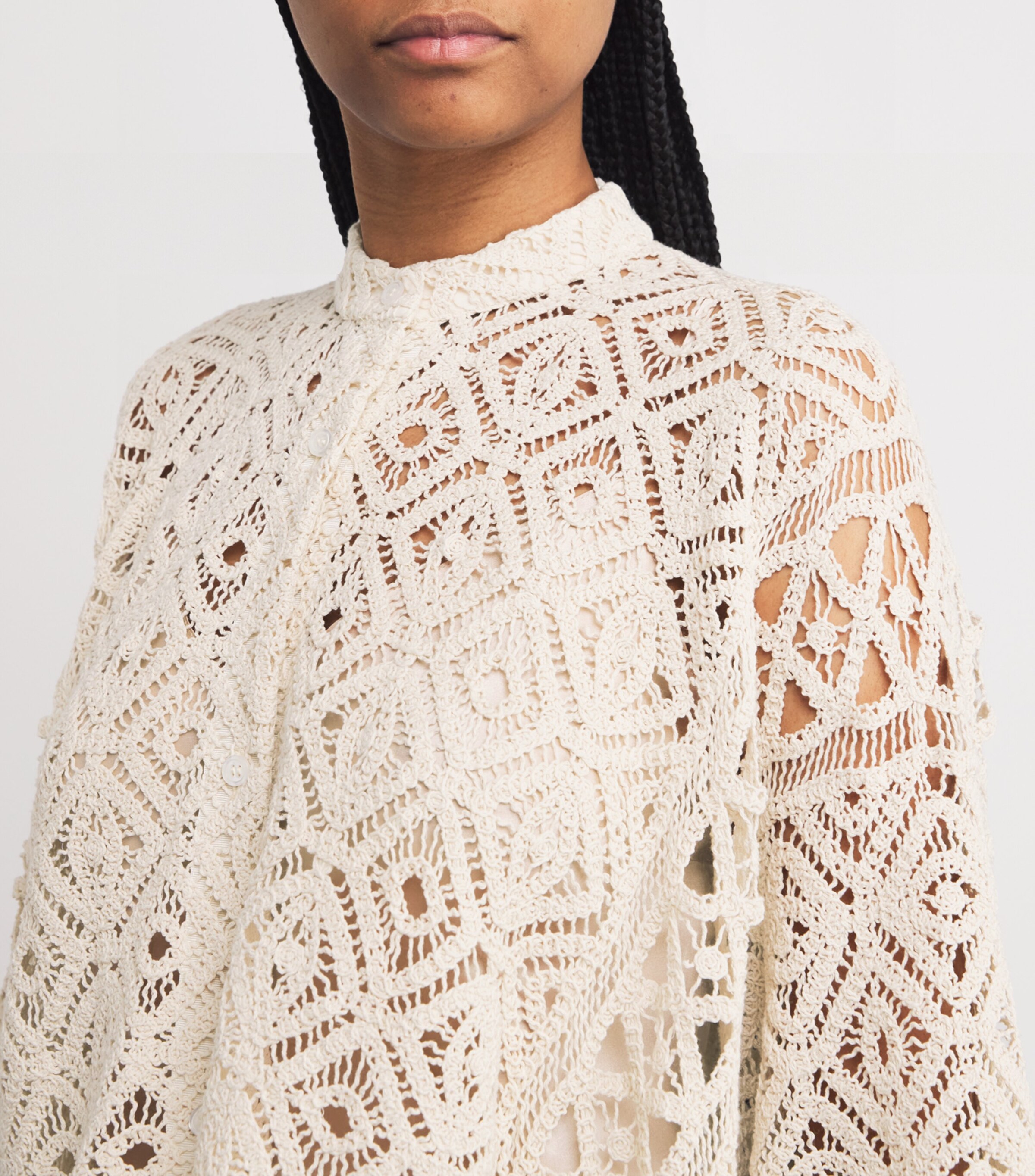 La Doublej Womens Crochet Lacey Shirt Plaza Macrame Image 6