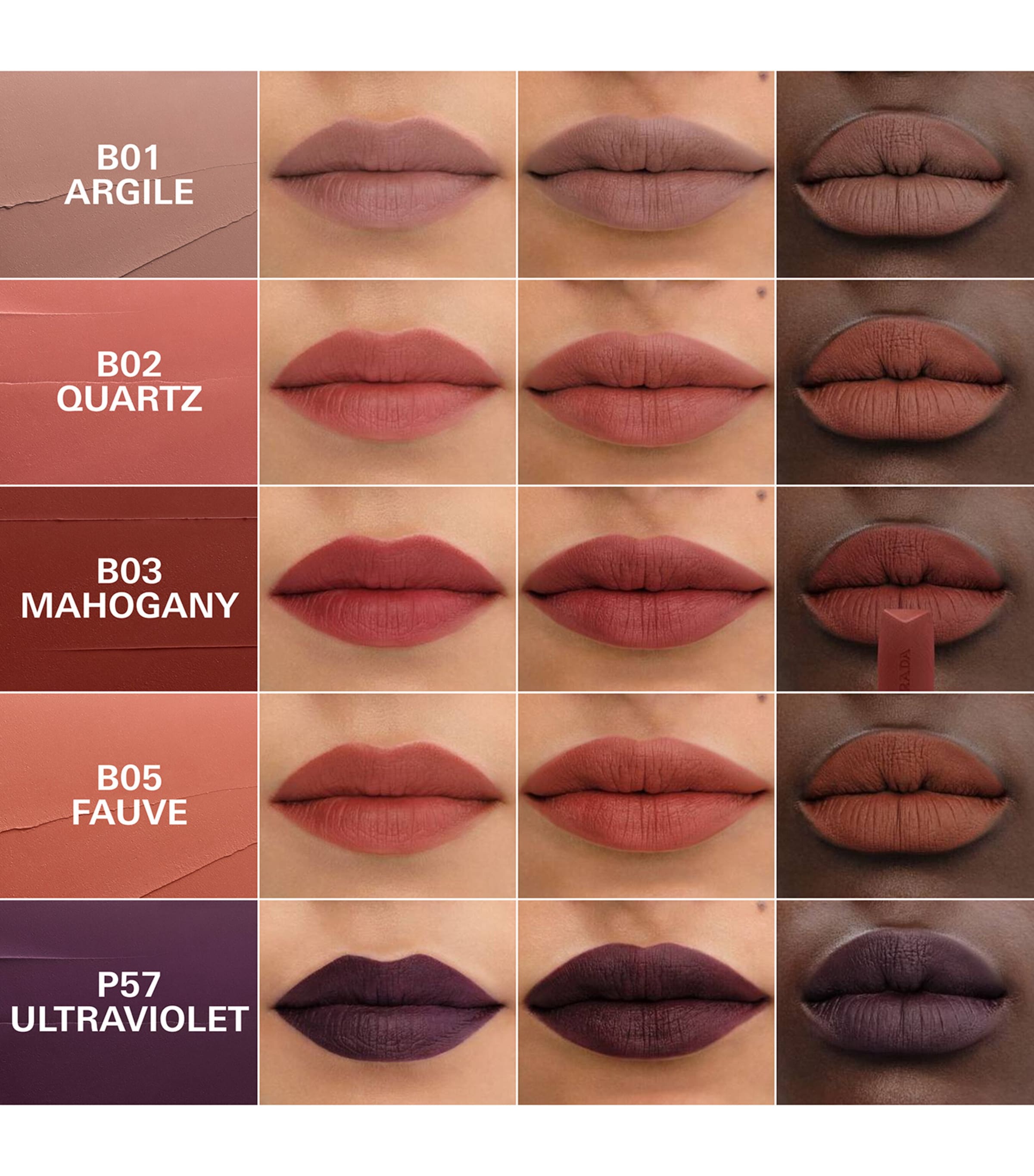 Prada Beauty Prada Monochrome Hyper Matte Lipstick Brick Mahogany Image 3