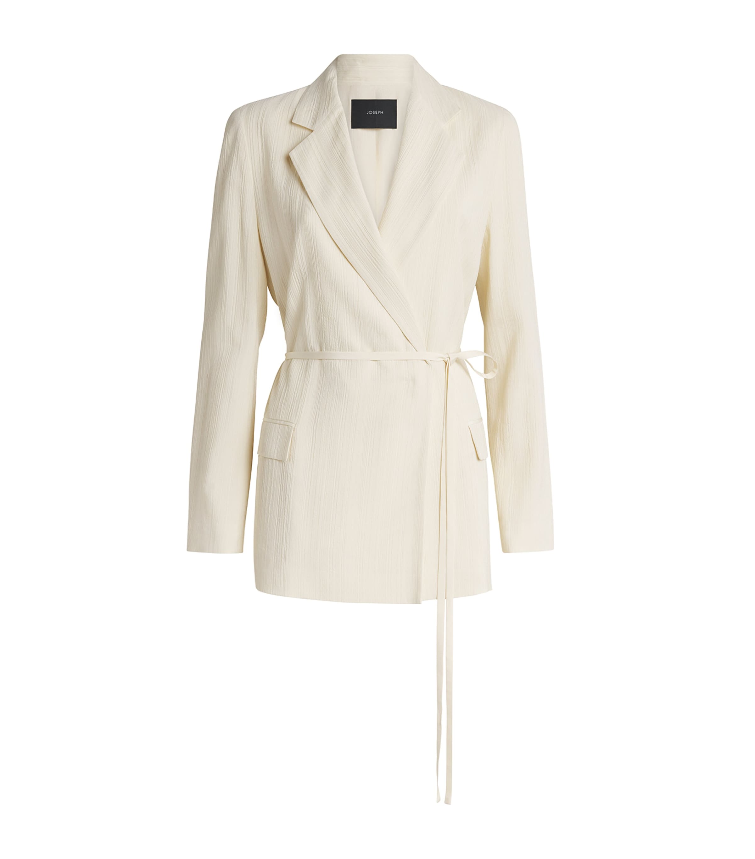 Joseph Pleated Double-breasted Amelot Blazer In White