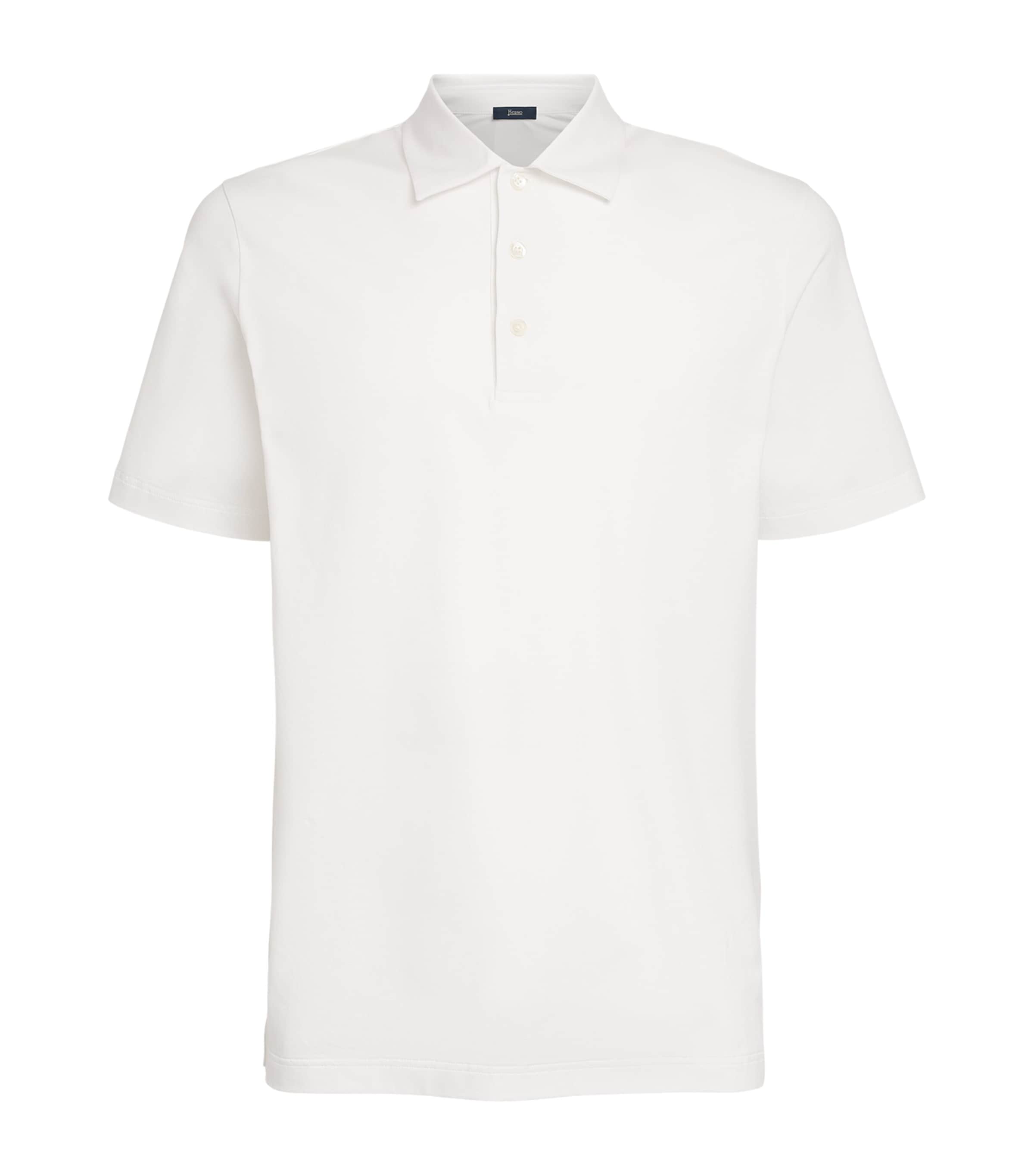 Herno Mens Stretch-Cotton Polo Shirt White Image 1