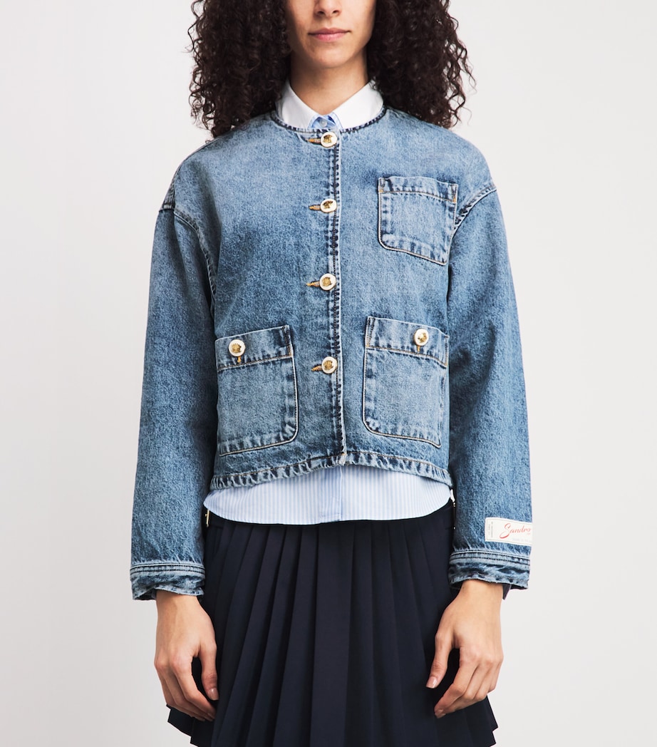 Round-Neck Denim Jacket BLUE JEAN Image 4