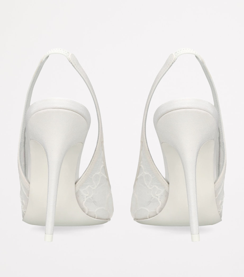 Lace Anok Slingback Pumps 105 WHITE Image 2