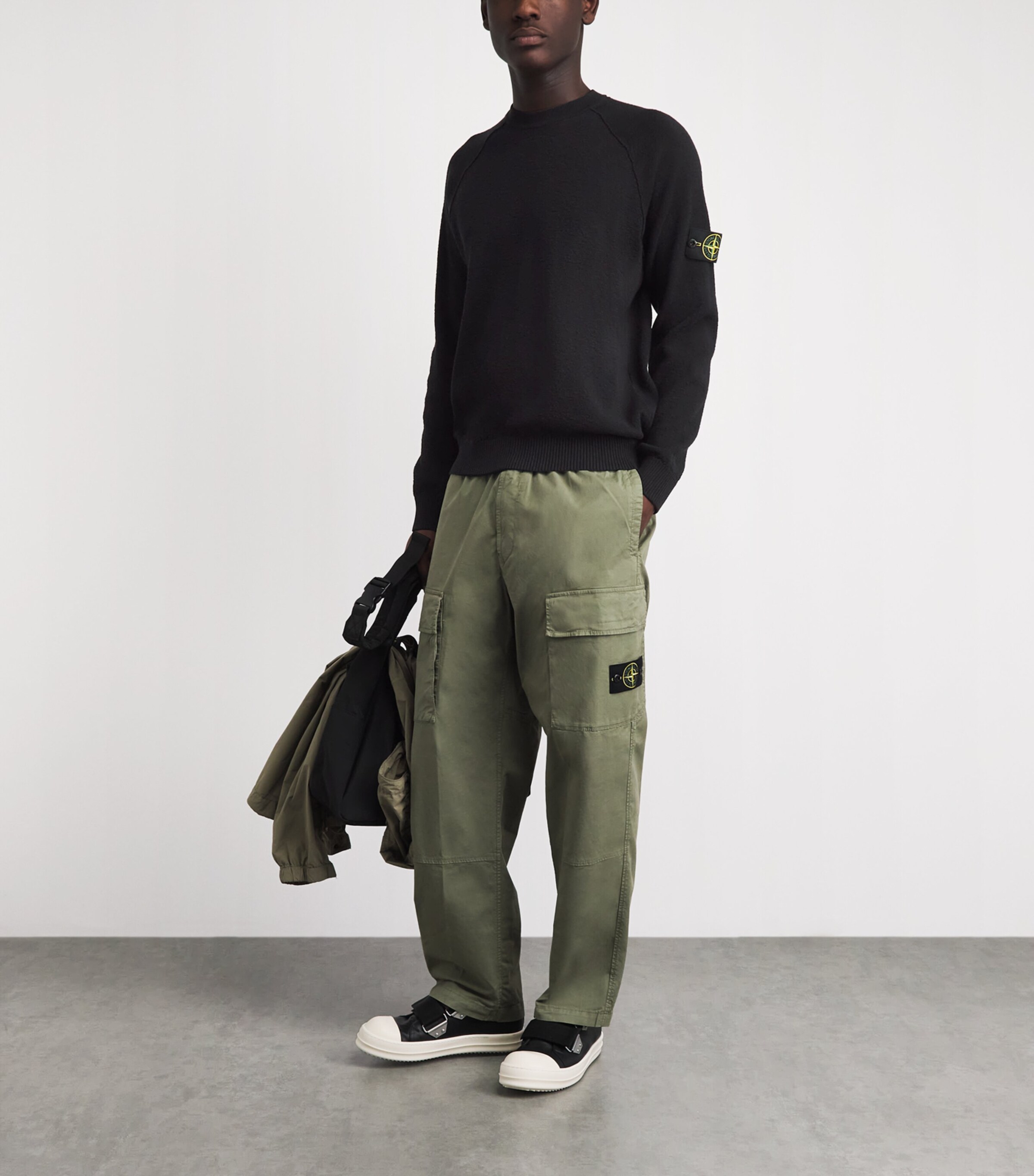 Stone Island Mens Organic Cotton Raglan-Sleeve Sweater Image 2