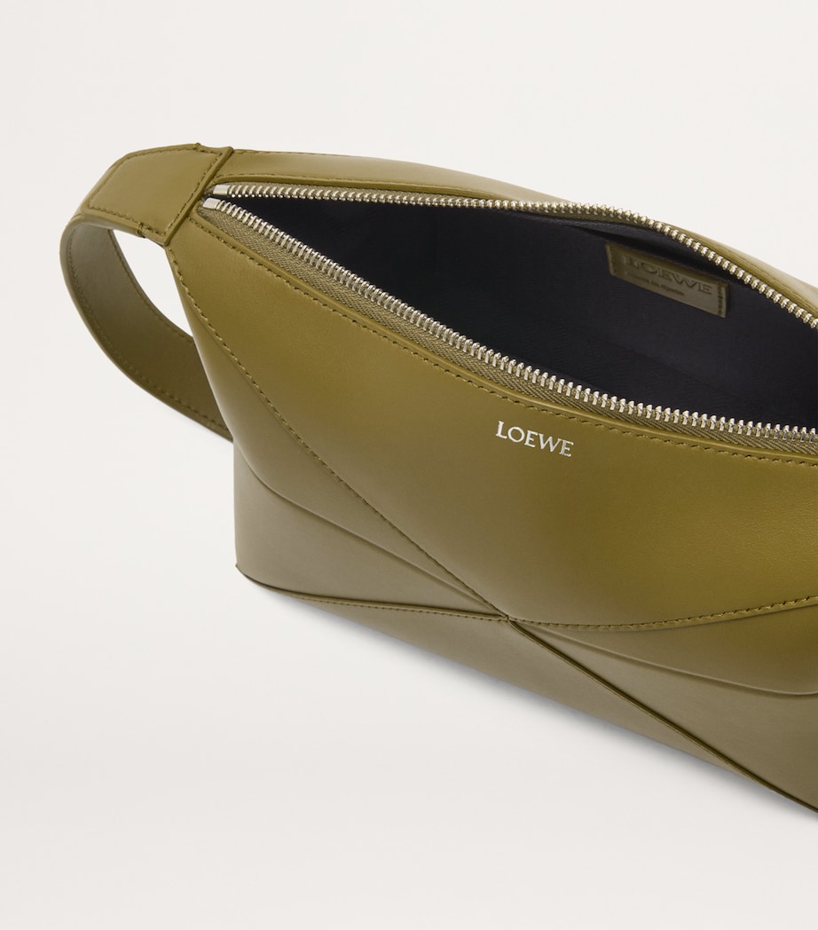 LOEWE Leather Puzzle Fold Wash Bag Olive Image 6