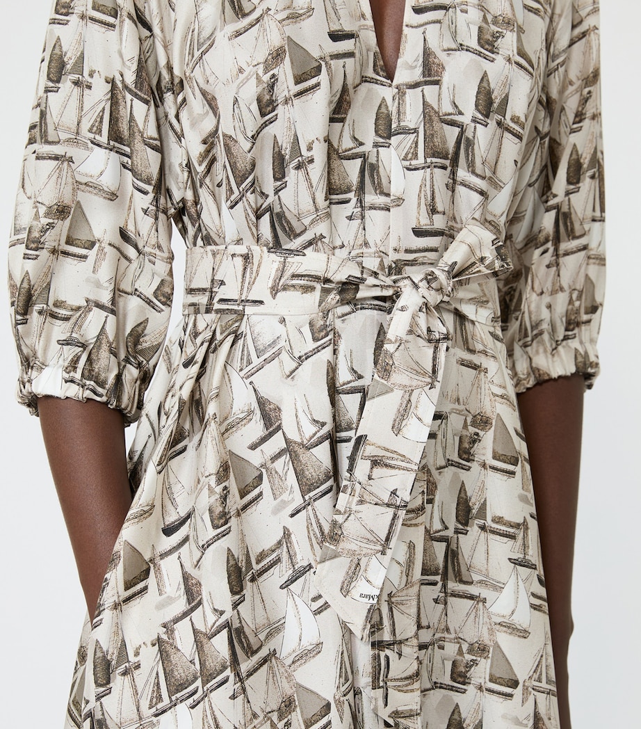 Max Mara Womens Silk Sailboat Midi Dress Stone Image 5