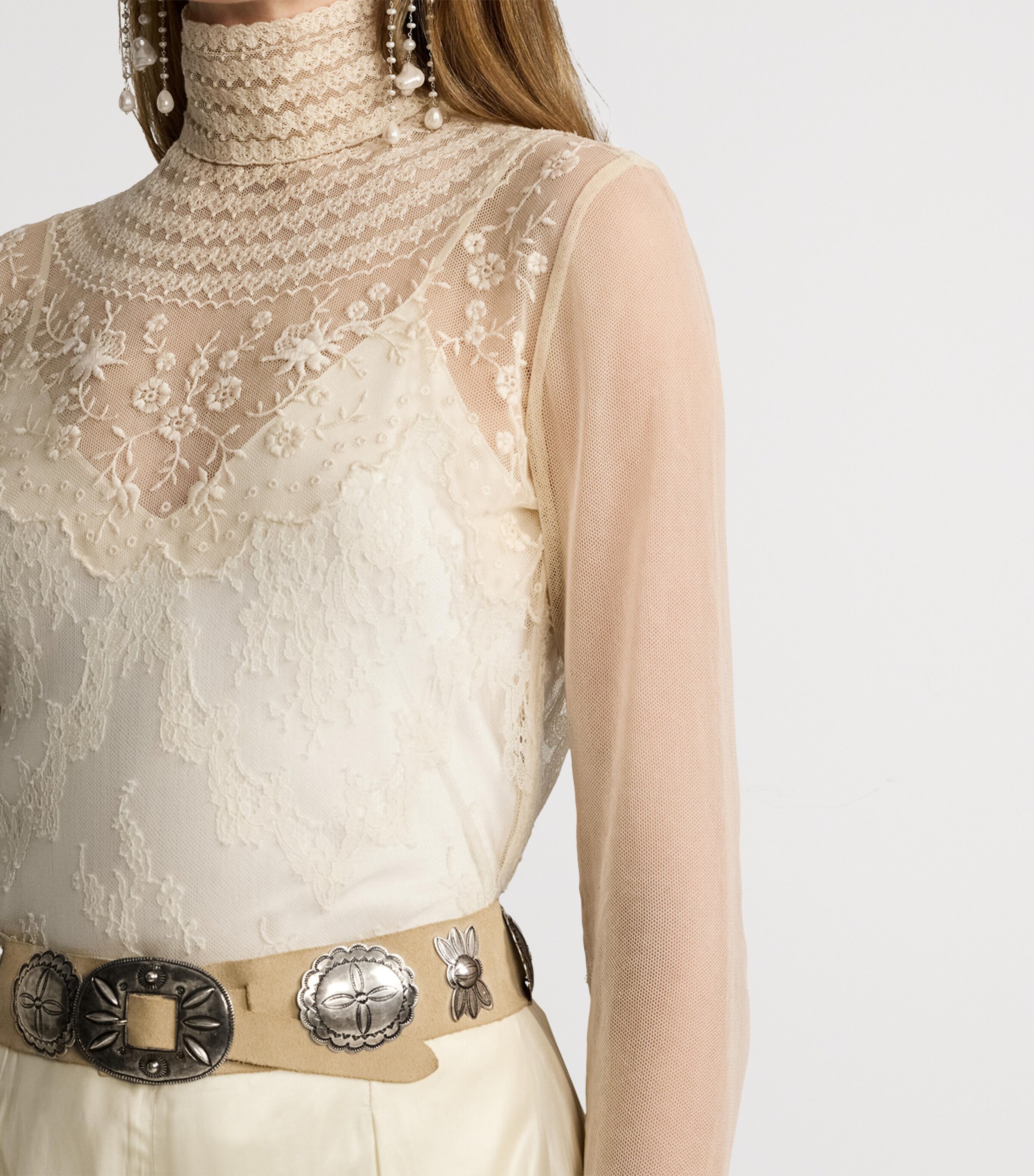 Delilah Embellished Top LUX CREAM Image 7