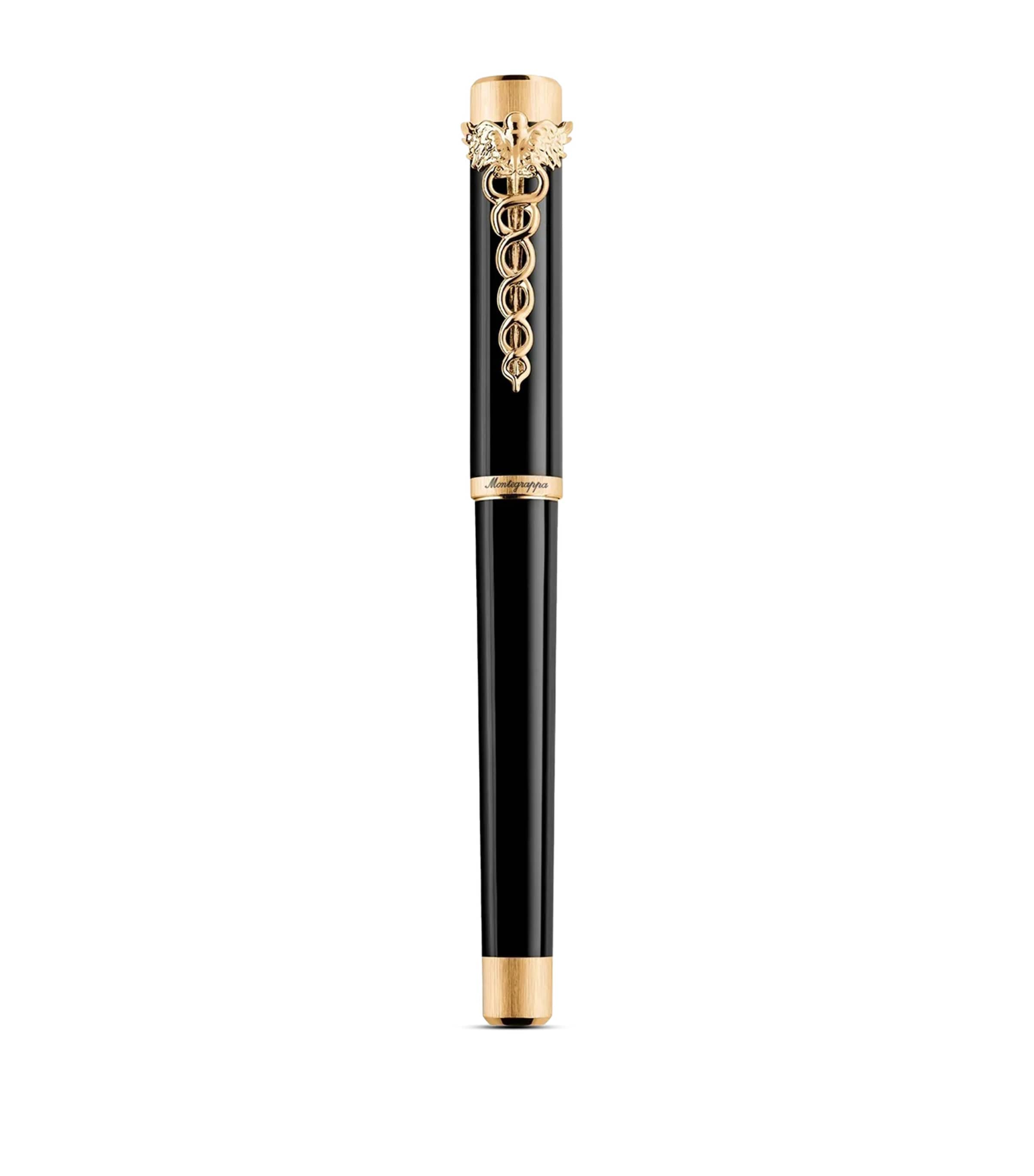 Montegrappa Zero Caduceus Fountain Pen Black/yellow Gold Image 2