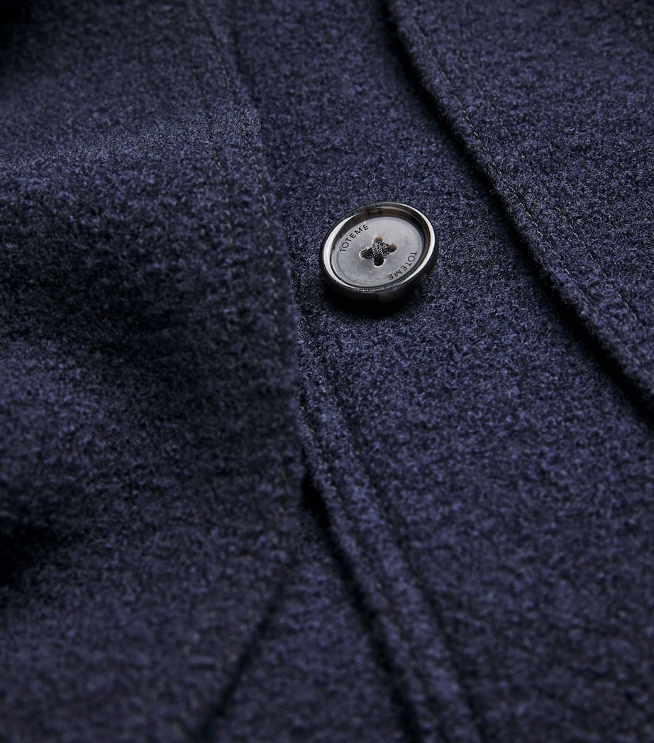 Wool Collared Cape Coat 016 NAVY Image 5