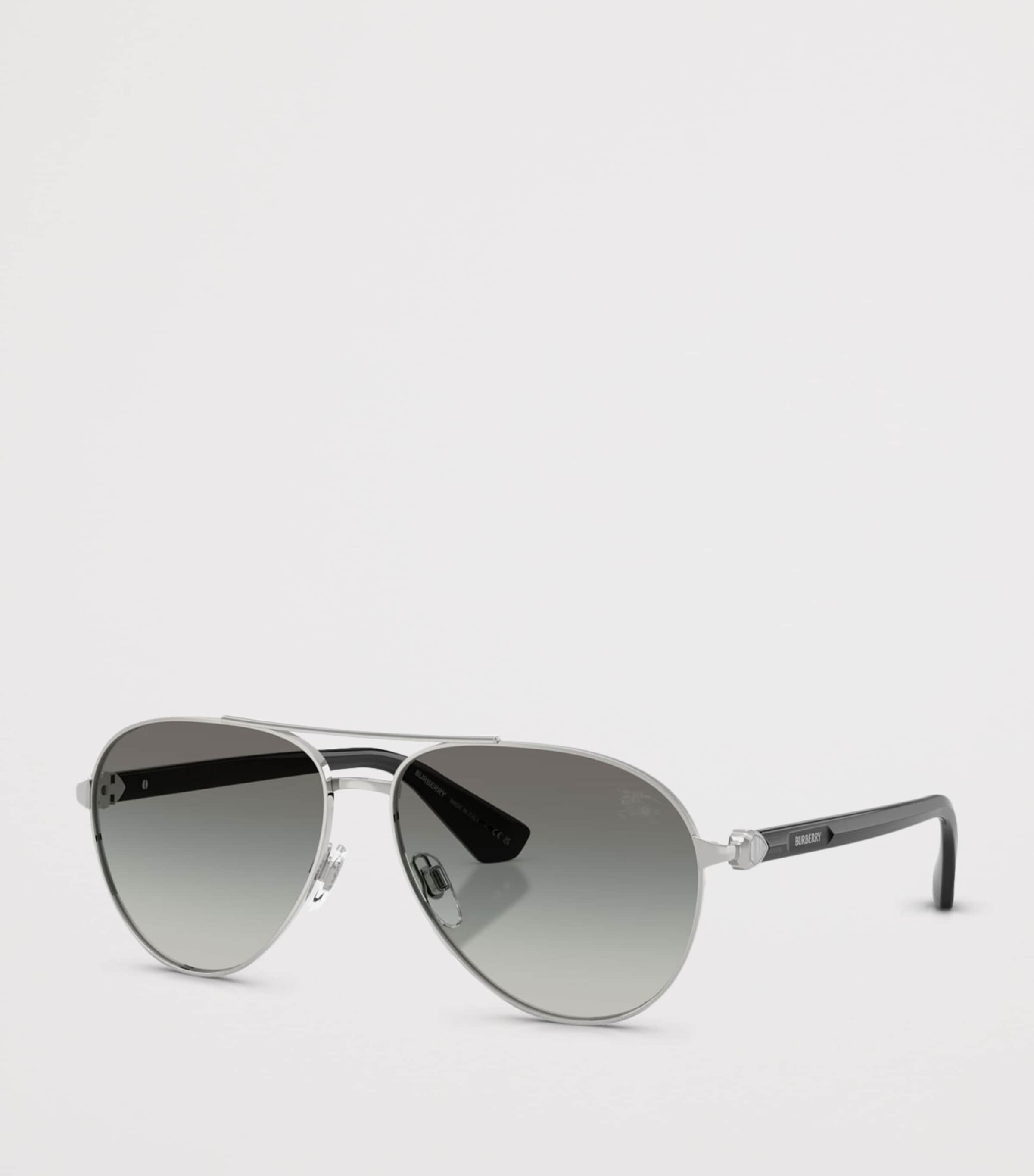 Burberry Metal BE3167 Pilot Sunglasses Silver Image 2