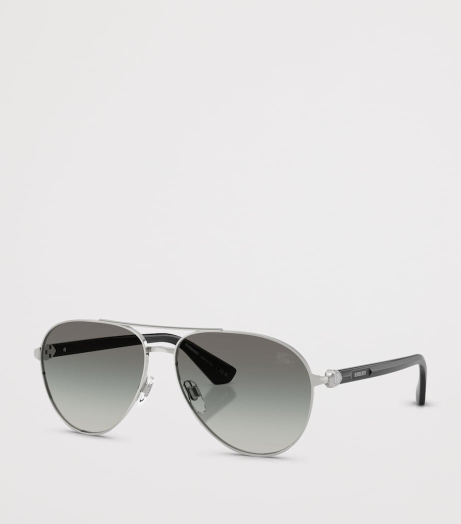 Burberry Metal BE3167 Pilot Sunglasses Silver Image 2