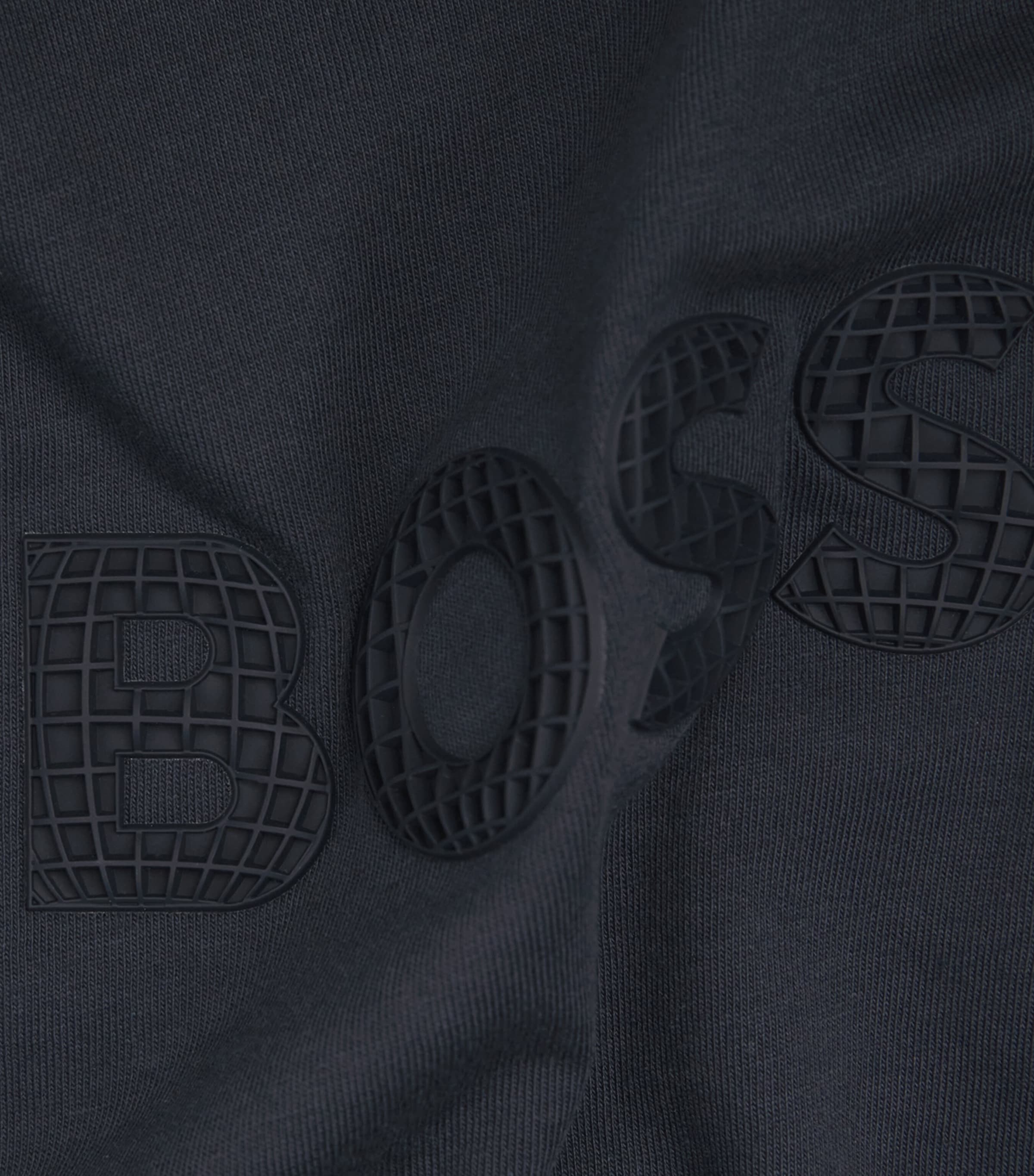 BOSS Mens Cotton Textured Logo T-Shirt Dark Blue Image 6