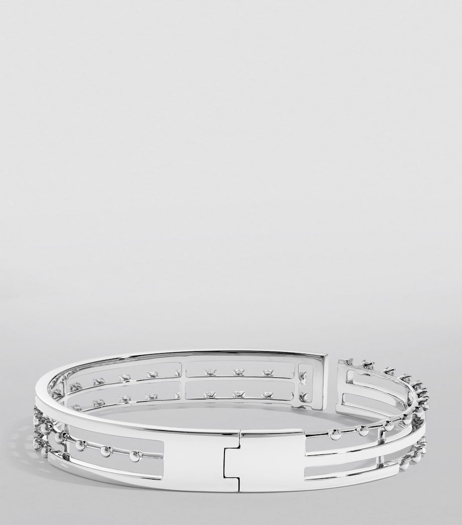 Medium White Gold and Diamond Avenues Bangle WHITE GOLD Image 2
