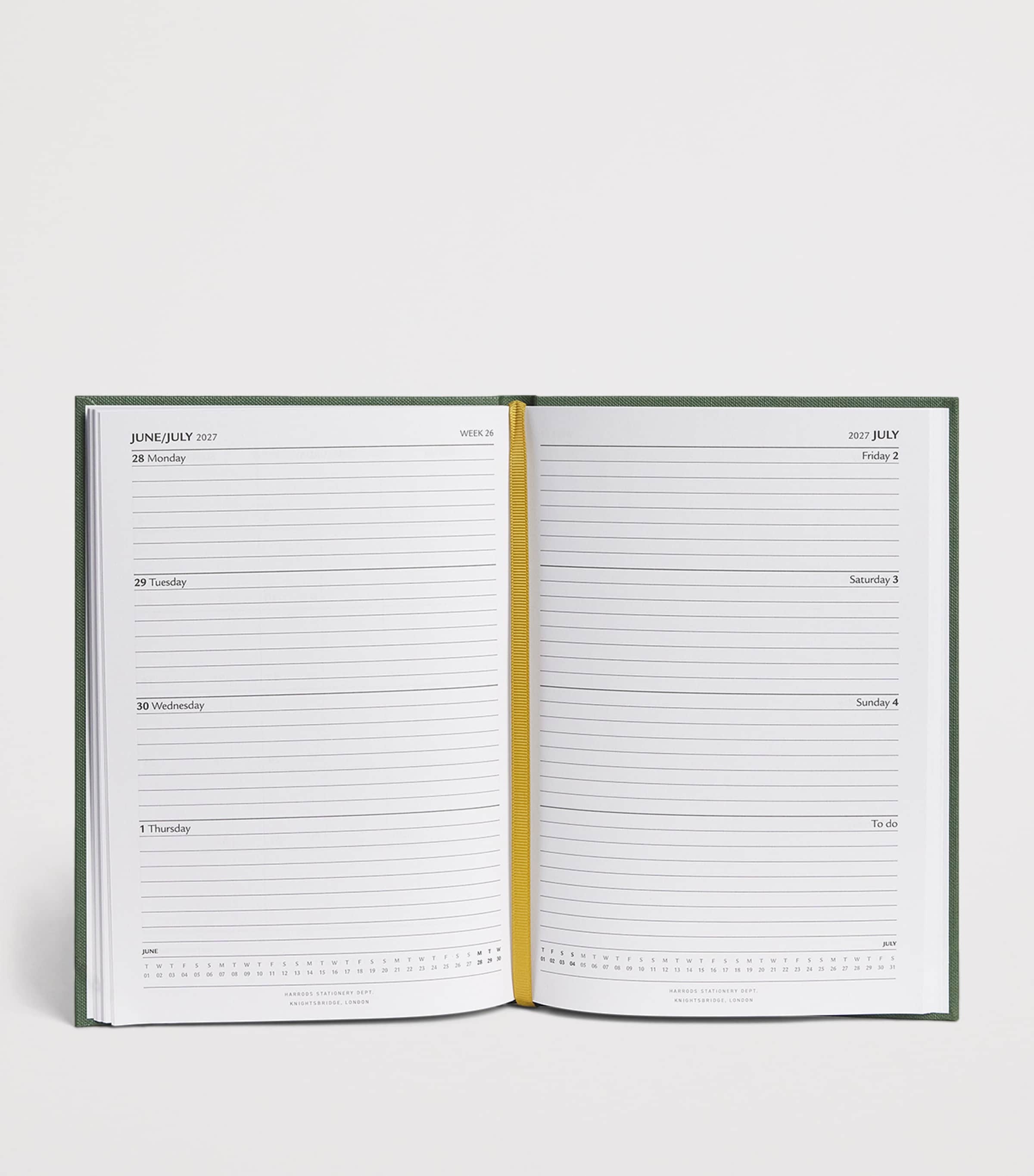 Harrods A5 2027 Diary Green Image 2