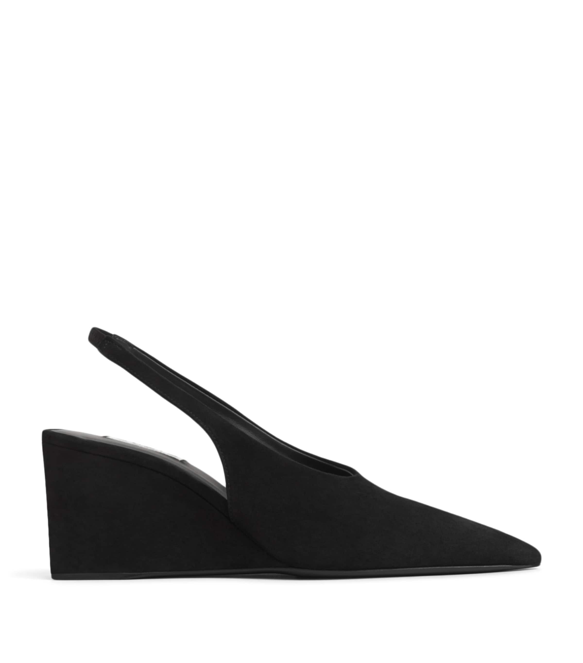 Alaïa Suede Cube Slingback Wedges 75 Noir Image 1
