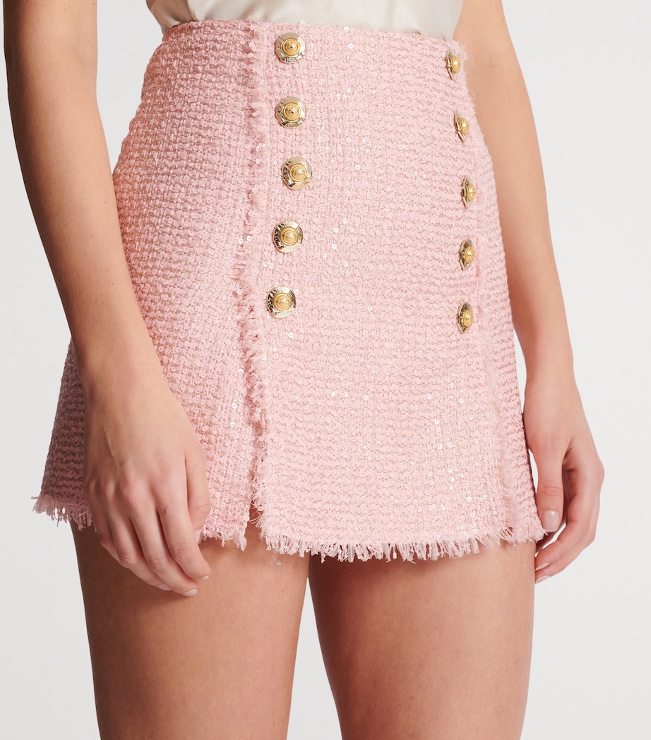 Tweed Sequinned Mini Skirt 4CU ROSE Image 5