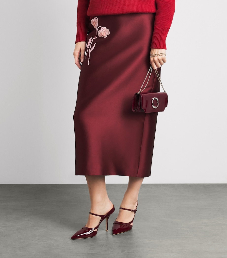 Malone Souliers Patent Leather Vivien Clutch Bag Rosewood Image 2