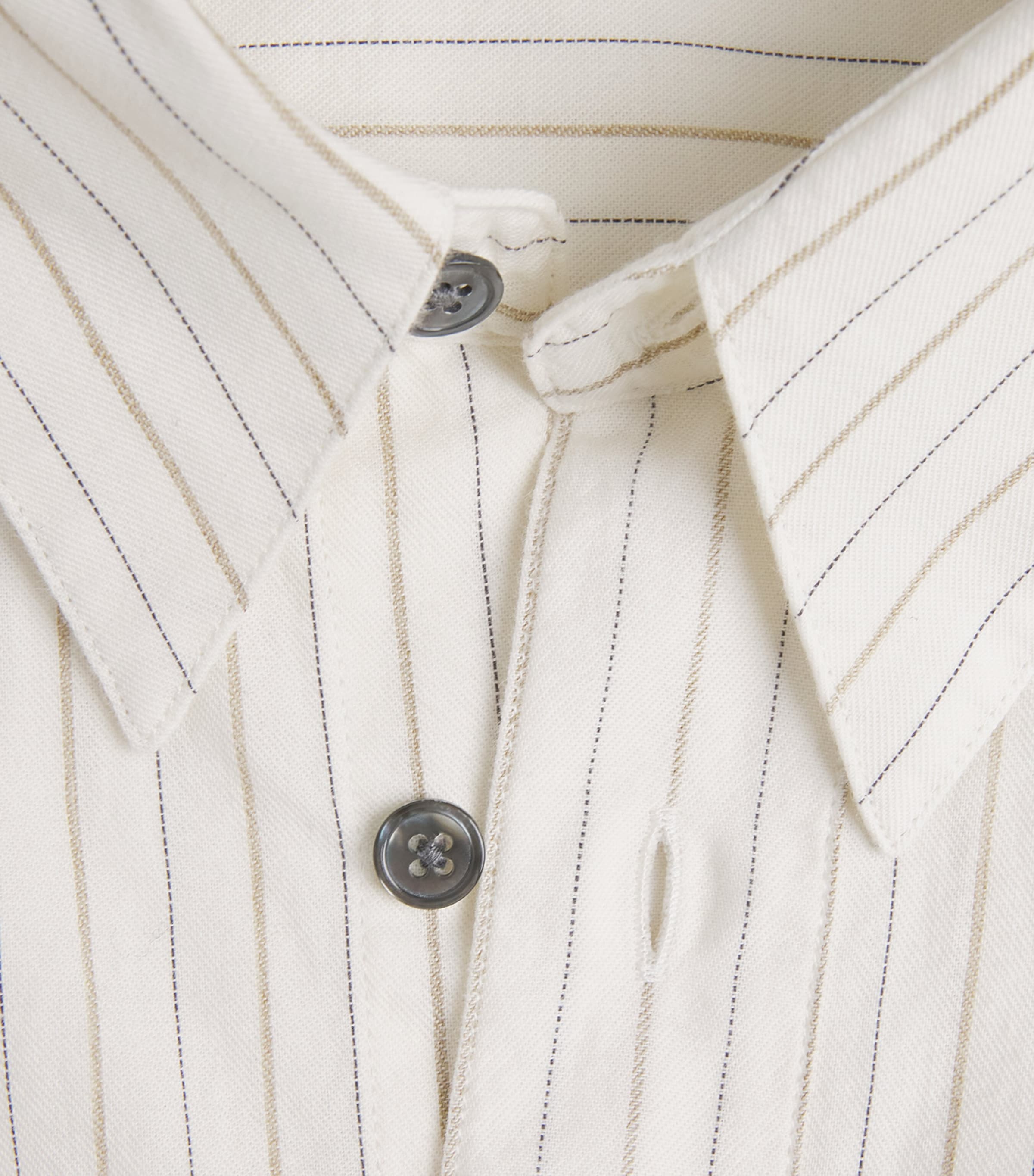 Sunflower Mens Cotton-Blend Stripe Stable Shirt Off White Image 5