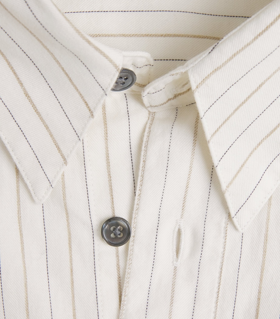 Sunflower Mens Cotton-Blend Stripe Stable Shirt Off White Image 5
