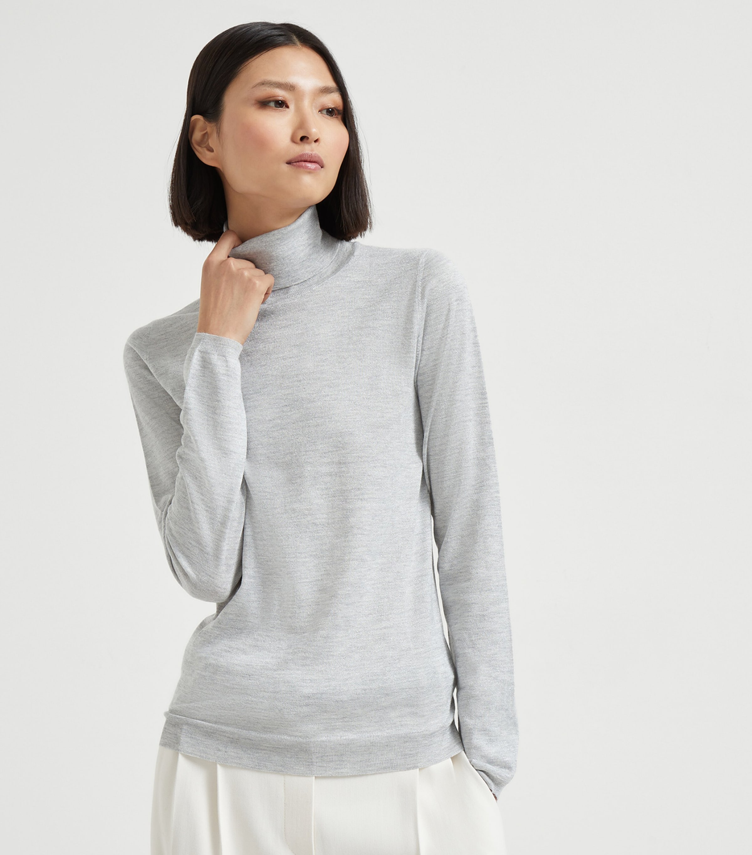Brunello Cucinelli Womens Cashmere-Silk-Blend Rollneck Sweater Image 2
