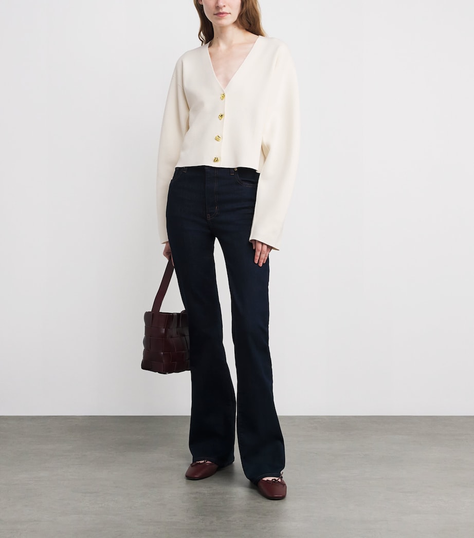 Merino Wool-Organic Cotton Cardigan CREAM Image 2