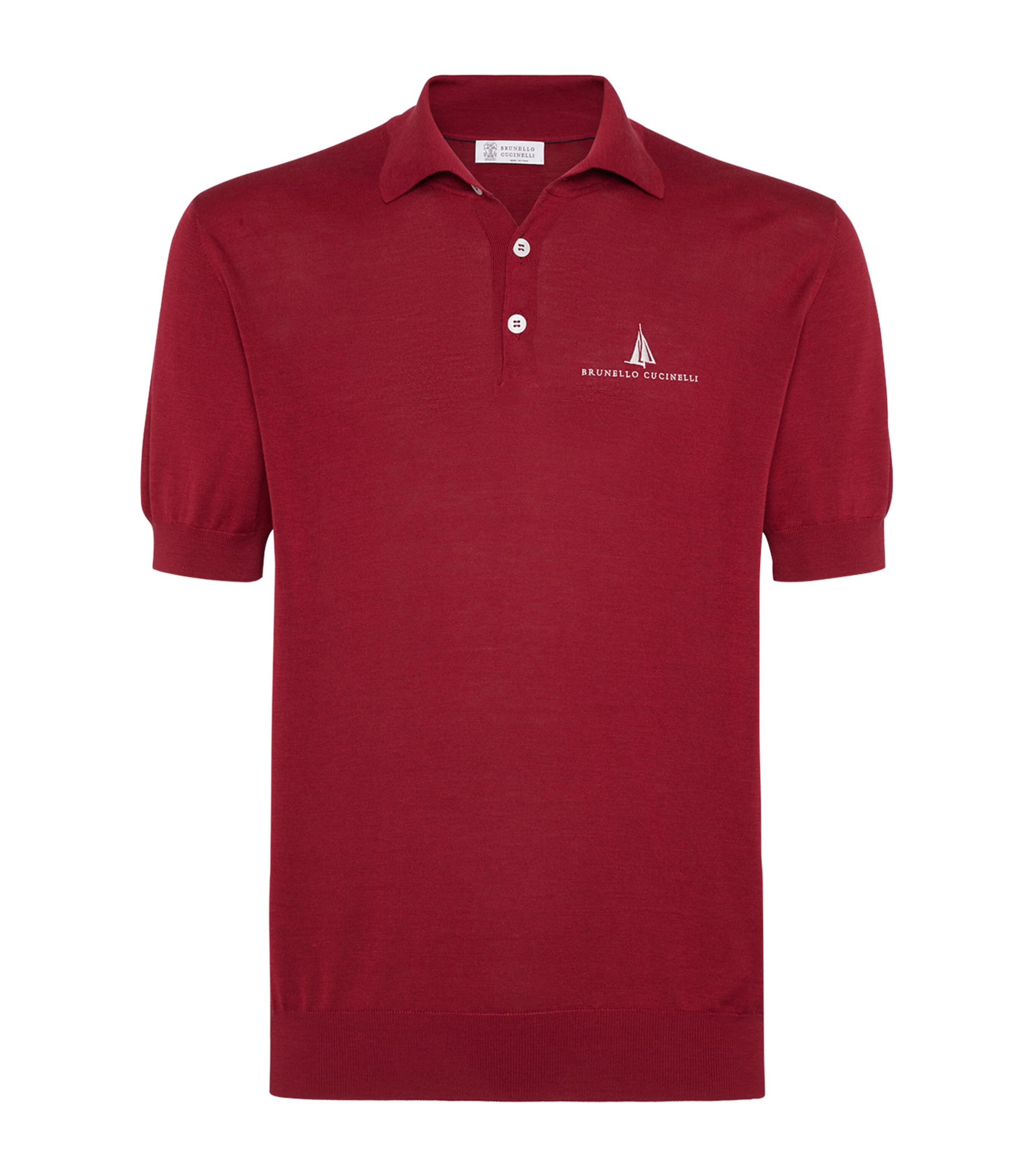 Brunello Cucinelli Slim-fit Logo-embroidered Silk And Cotton-blend Polo Shirt In Red