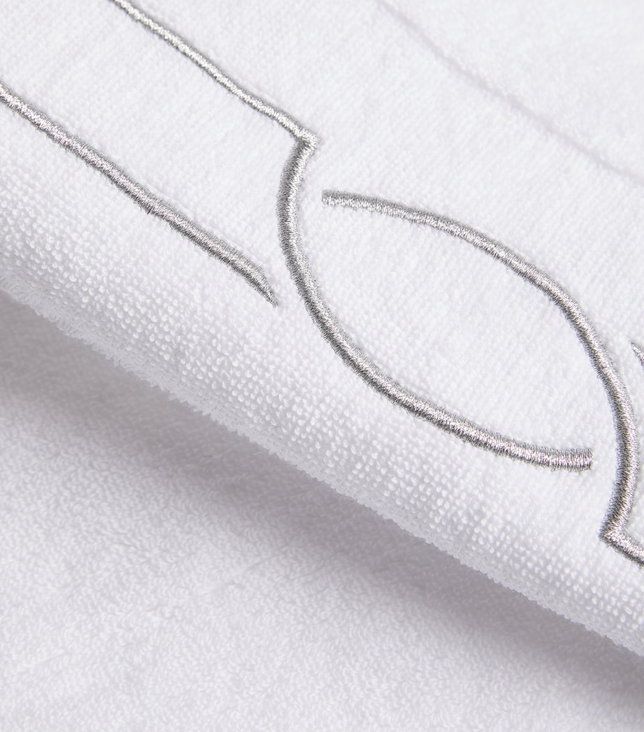 Cluny Guest Towel (40cm x 75cm) WHITE/WHITE EMB Image 2