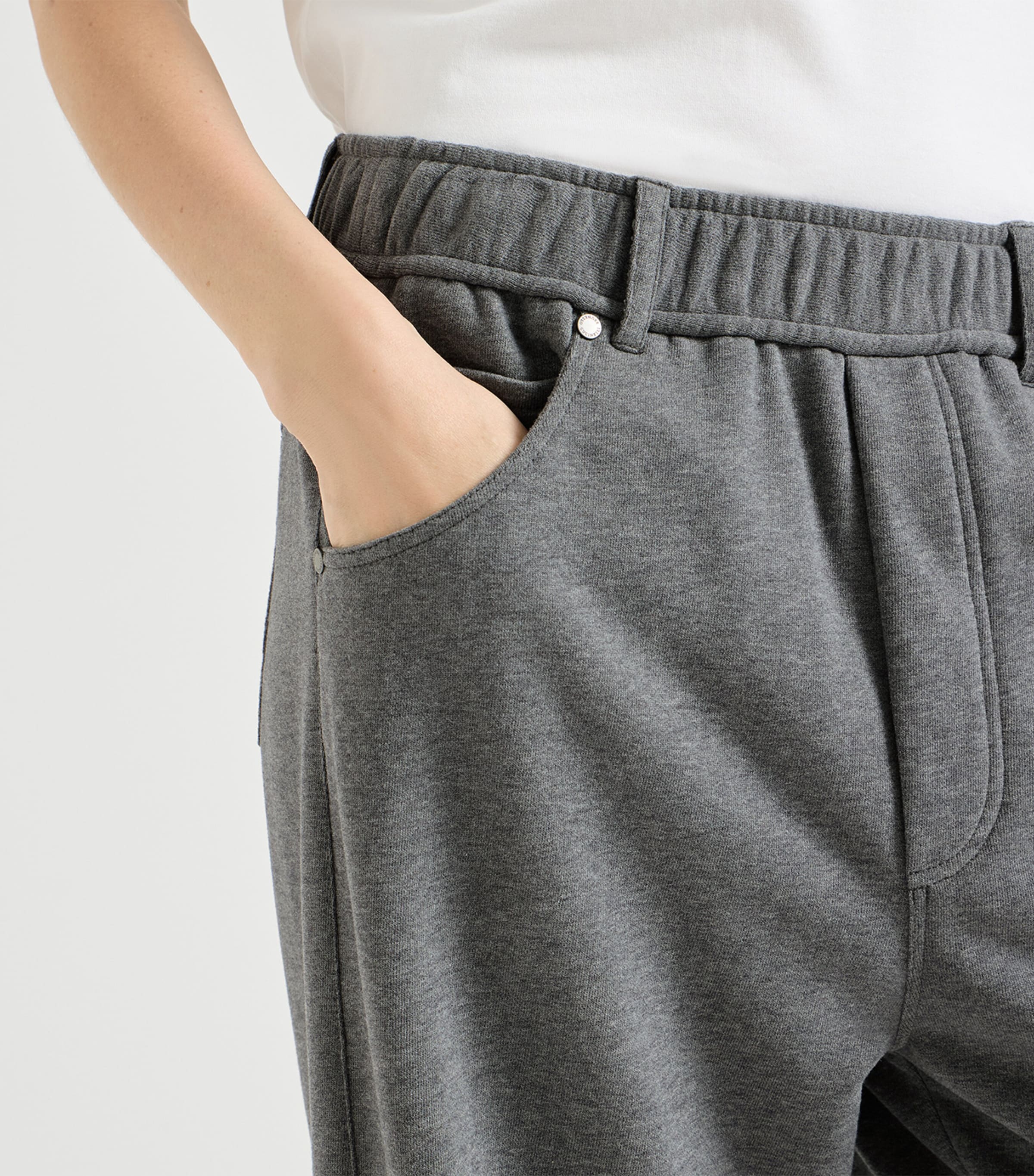 Brunello Cucinelli Grey Cotton French Terry Trousers | Harrods US