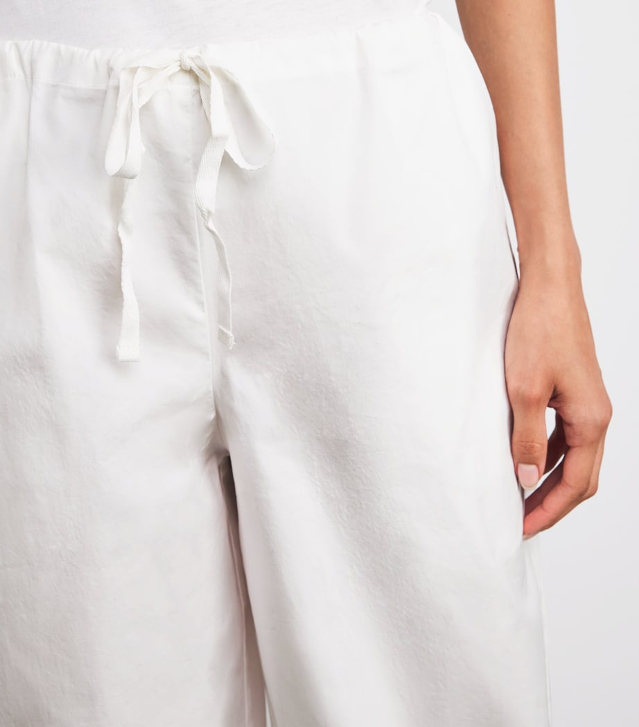 Cotton Poplin Wide-Leg Trousers SNOW Image 6