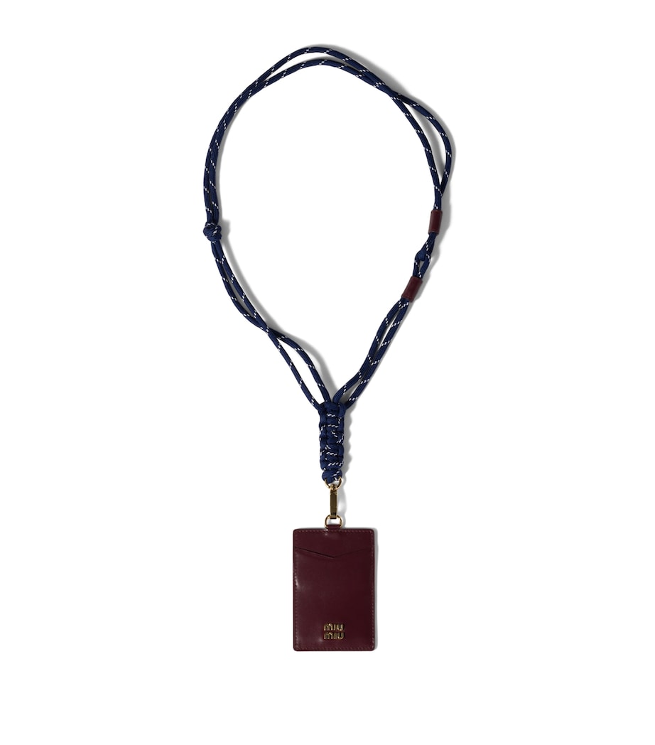 Miu Miu Leather Card Holder Burgundy Image 1