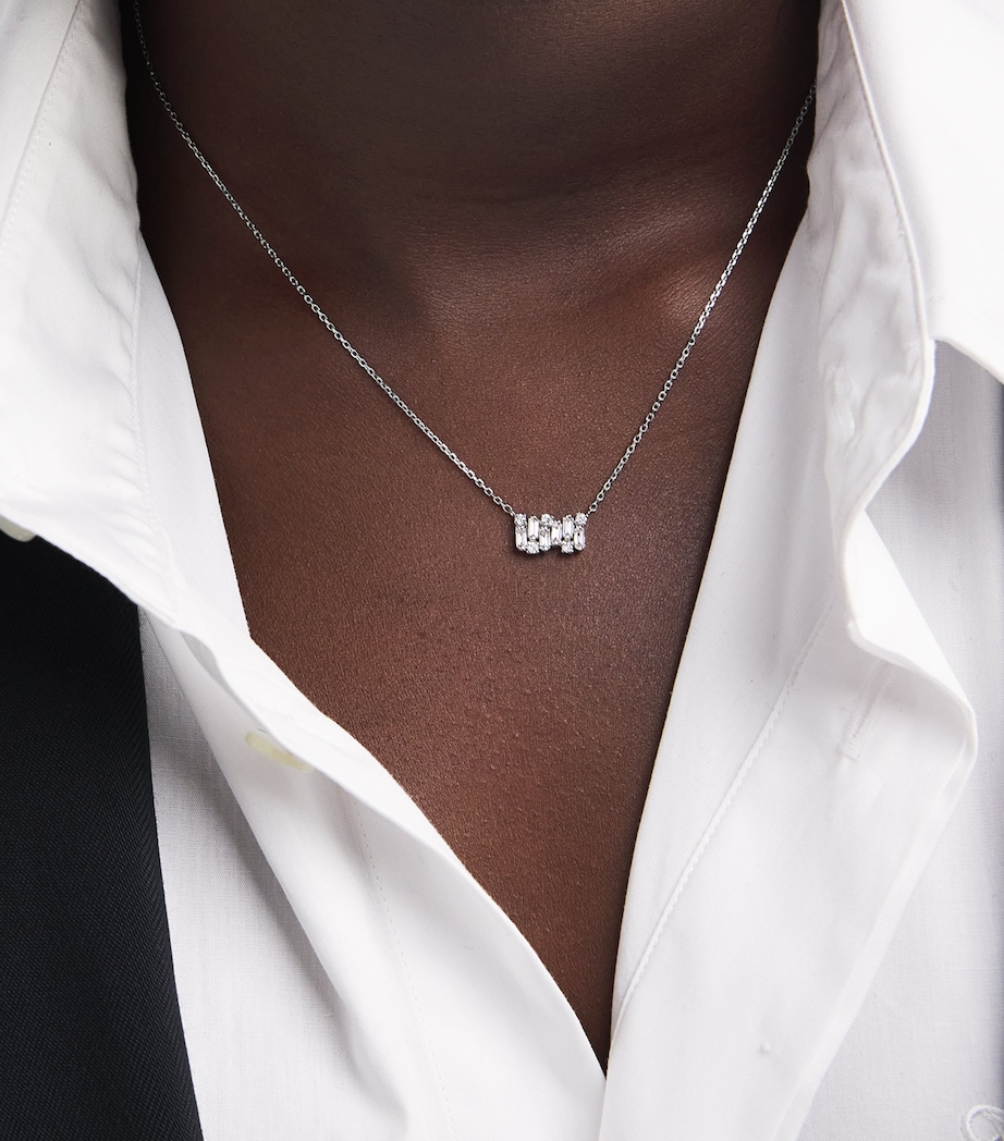 White Gold and Diamond Shimmer Necklace 18K WG/WD Image 2