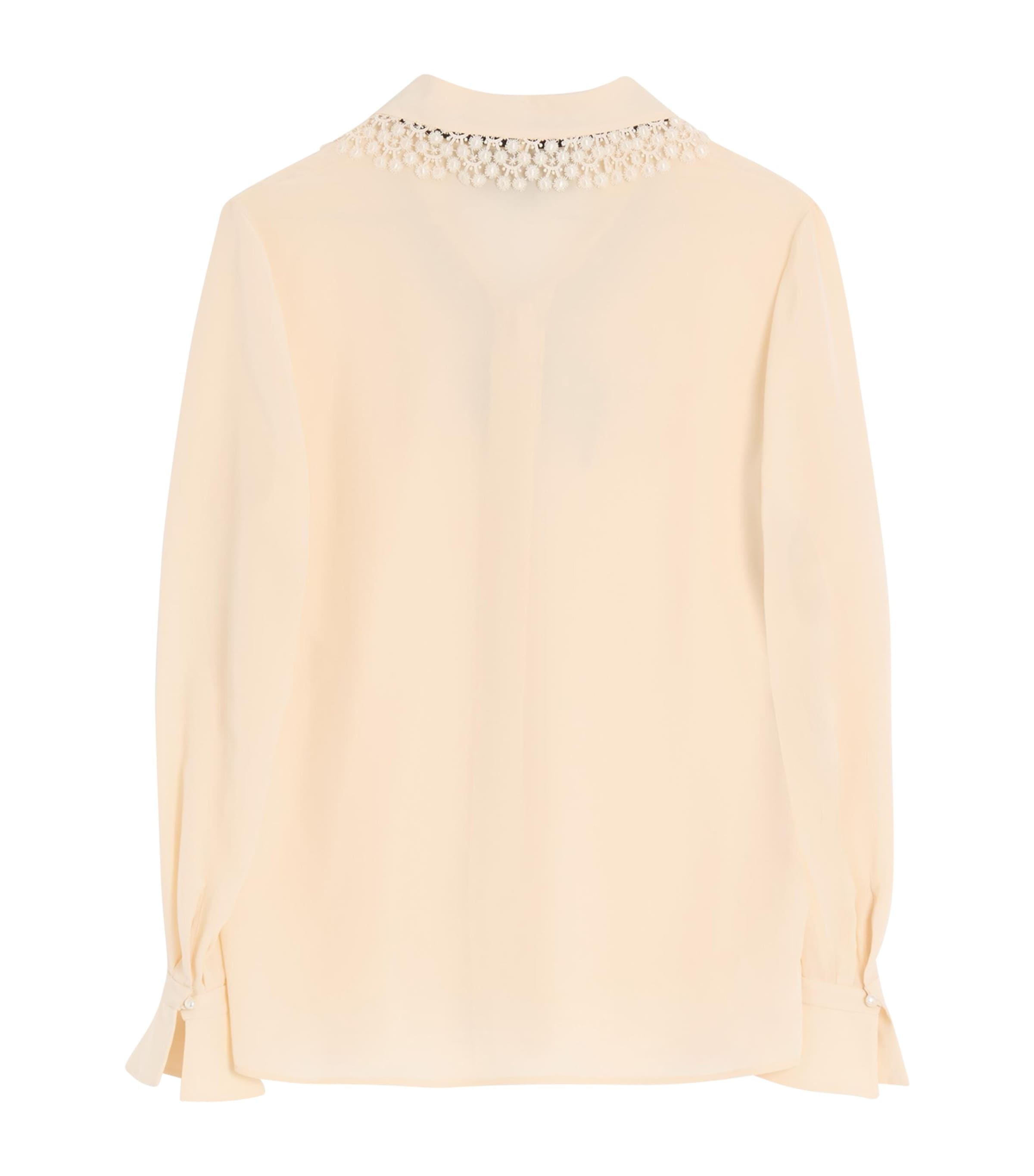 Silk Lace-Trim Blouse AD6 Image 2