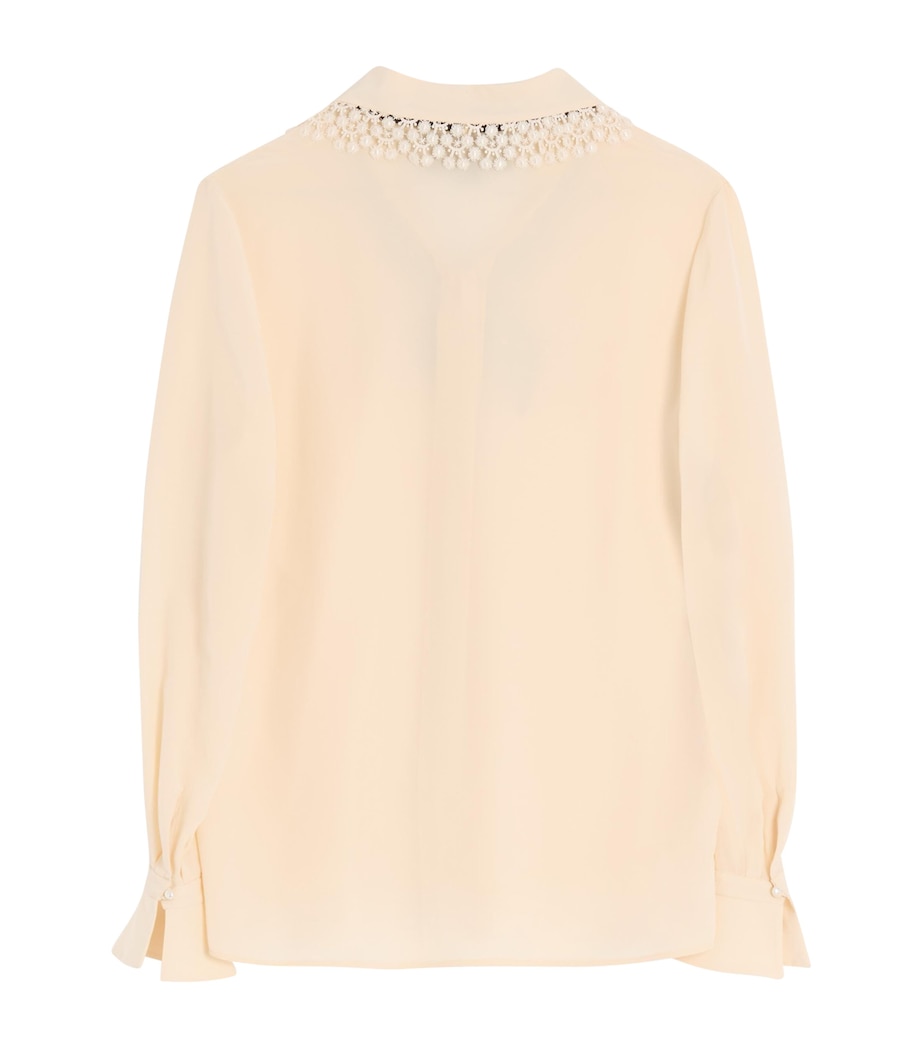 Silk Lace-Trim Blouse AD6 Image 2