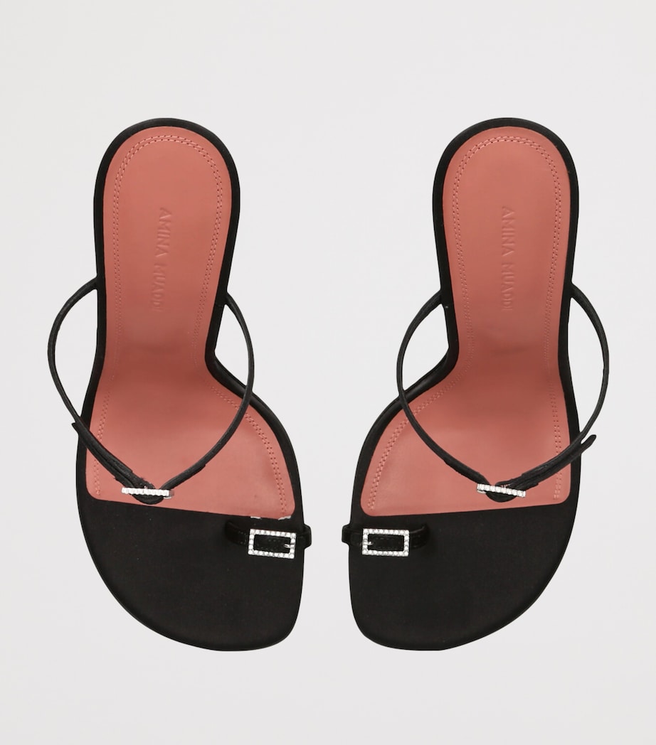 Satin Heeled Sandals 105 BLACK Image 6