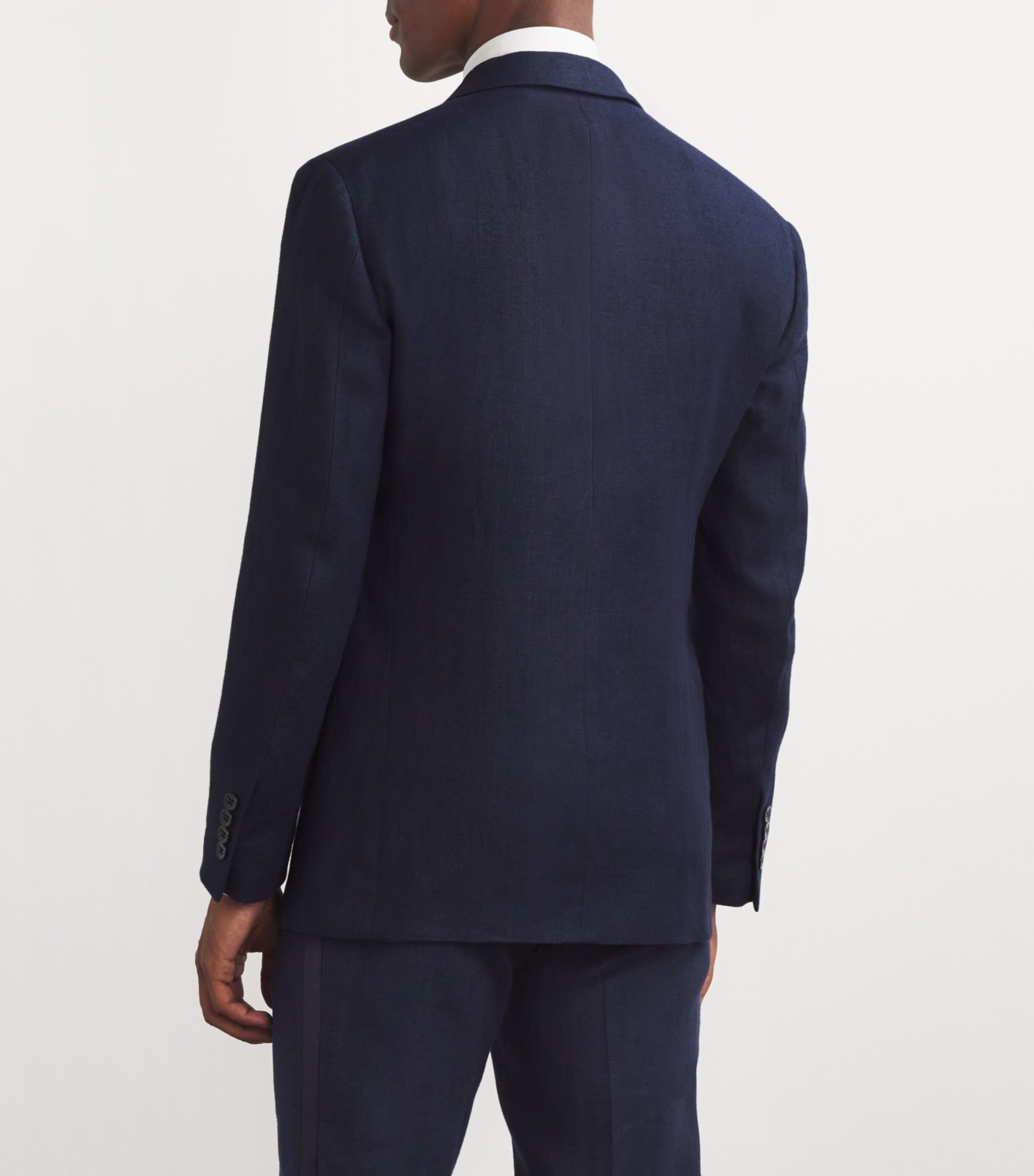 Polo Ralph Lauren Mens Linen Tuxedo Jacket Navy Image 4