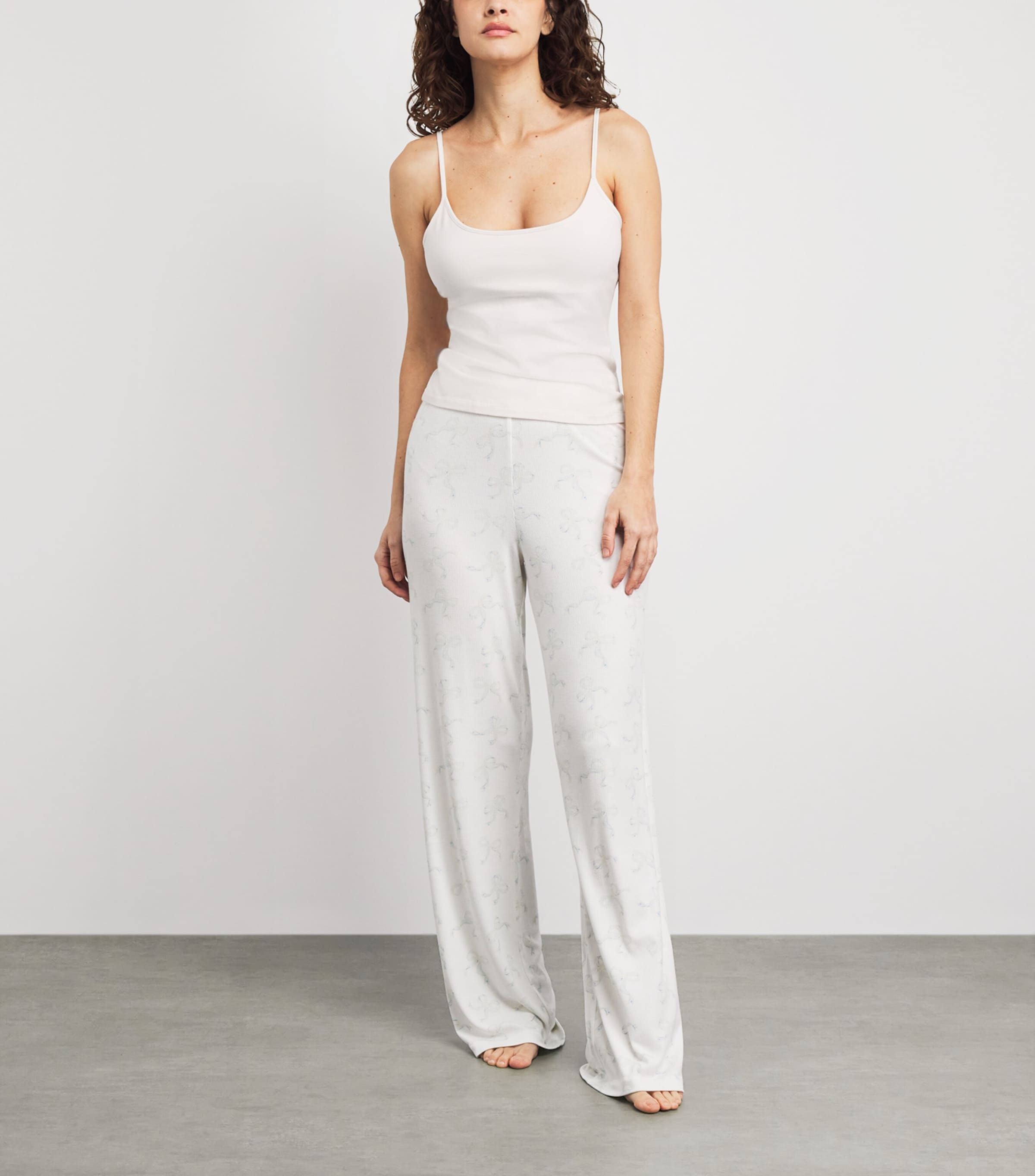 Skims Womens Stretch Cotton Cami Top Marble Image 2