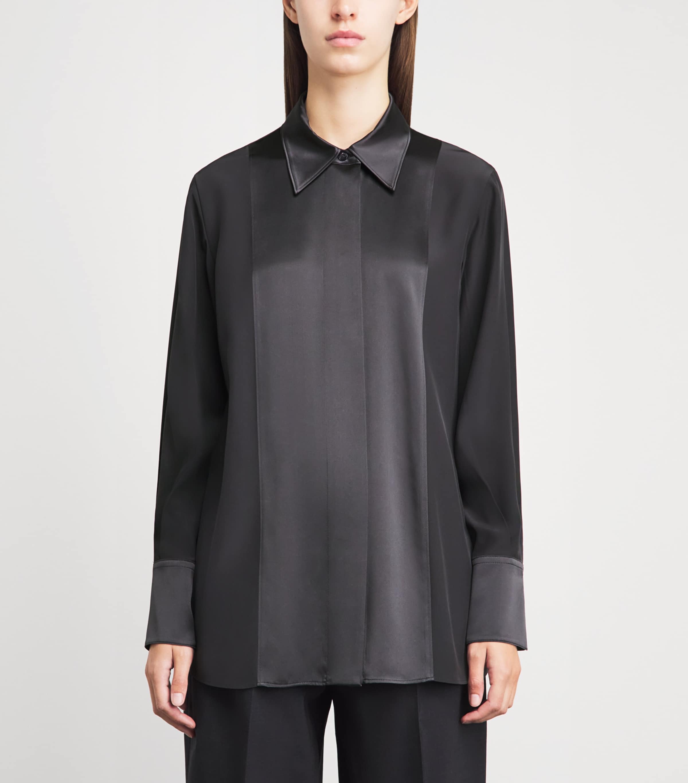 Joseph Womens Silk Childs Blouse Graphite Image 4