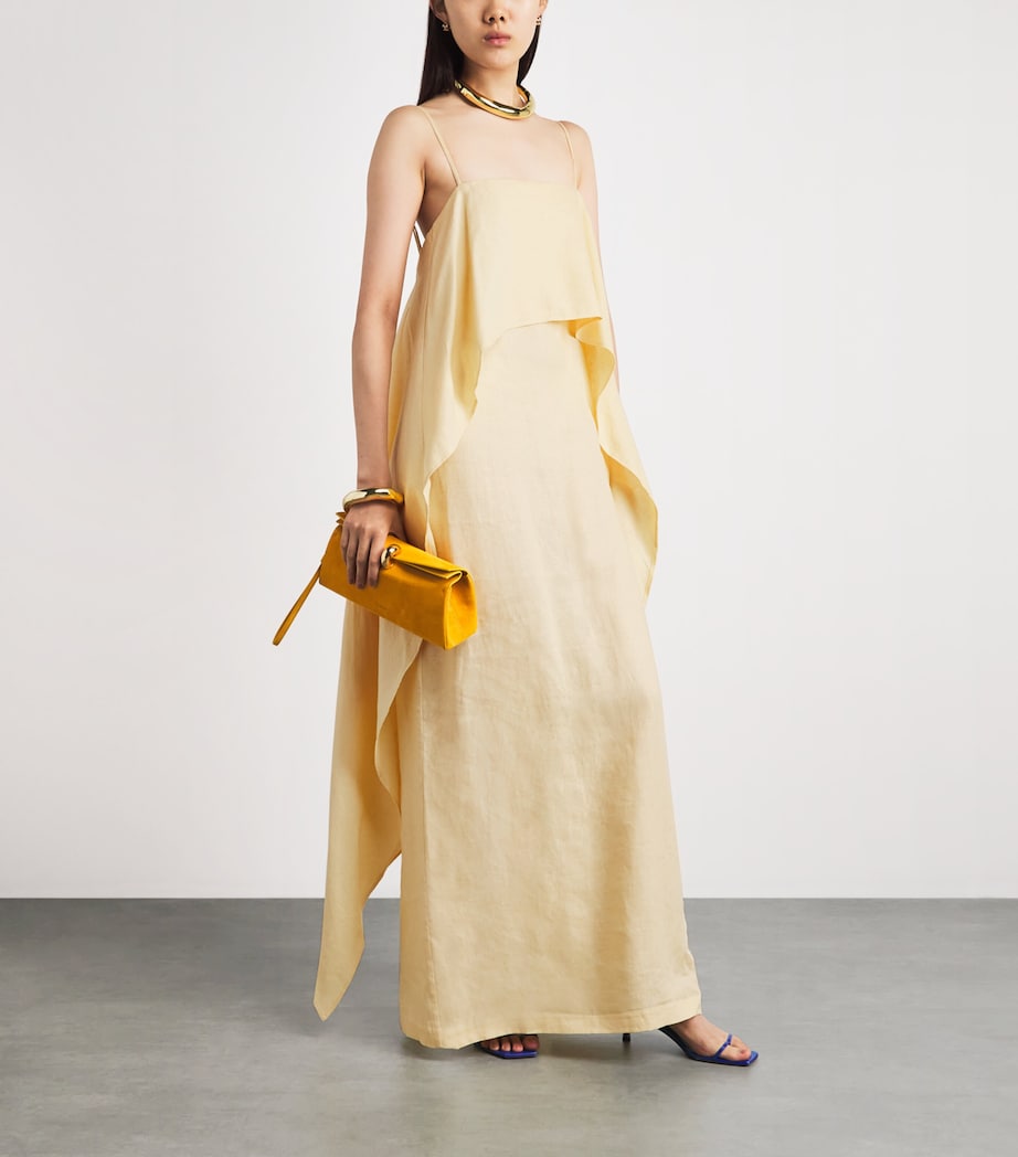 STAUD Womens Linen Valencia Maxi Dress Butter Butr Image 2