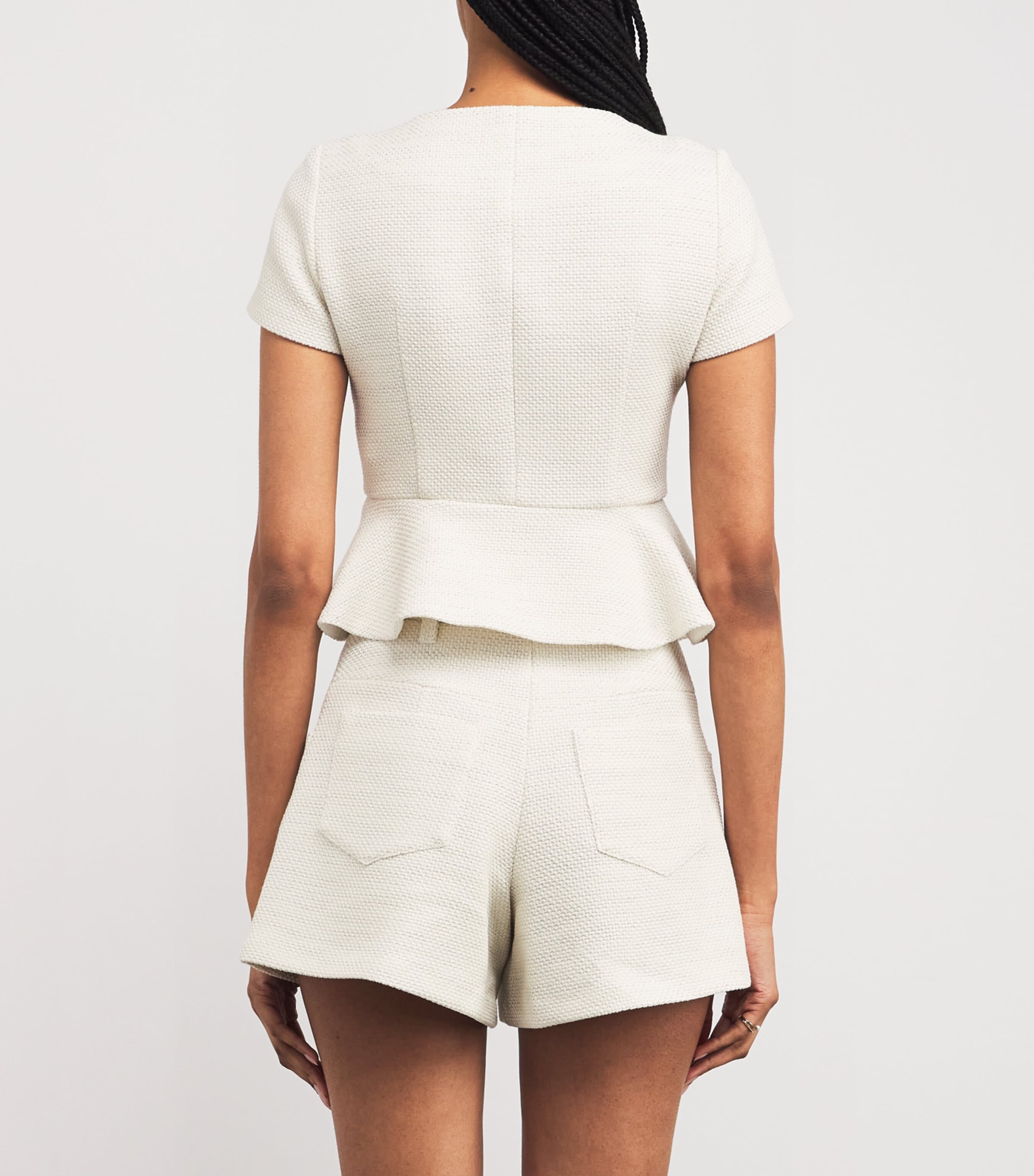 Maje Tweed Peplum Top | Harrods US