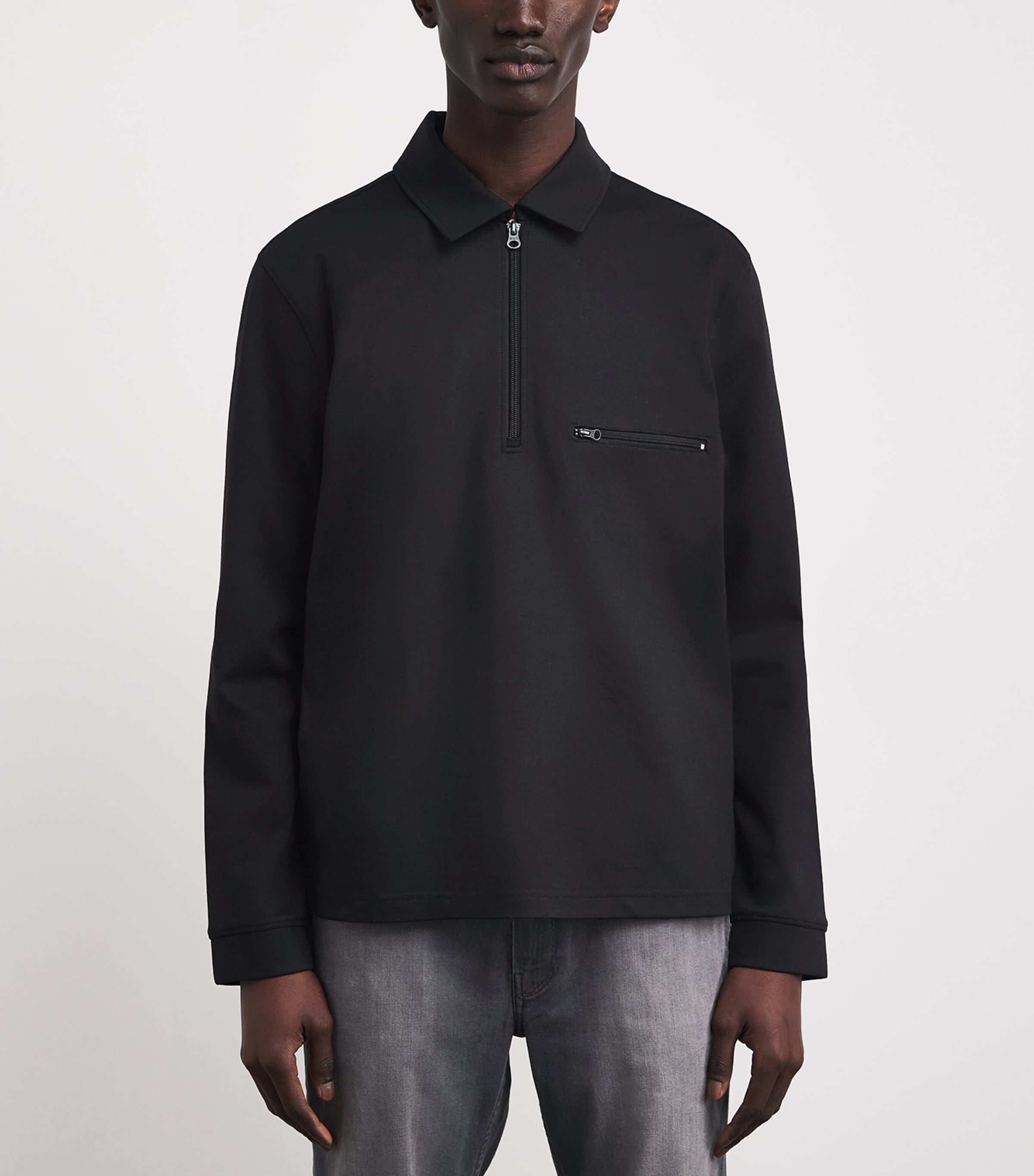 PAIGE Mens Grapello Quarter-Zip Sweater Black Image 4